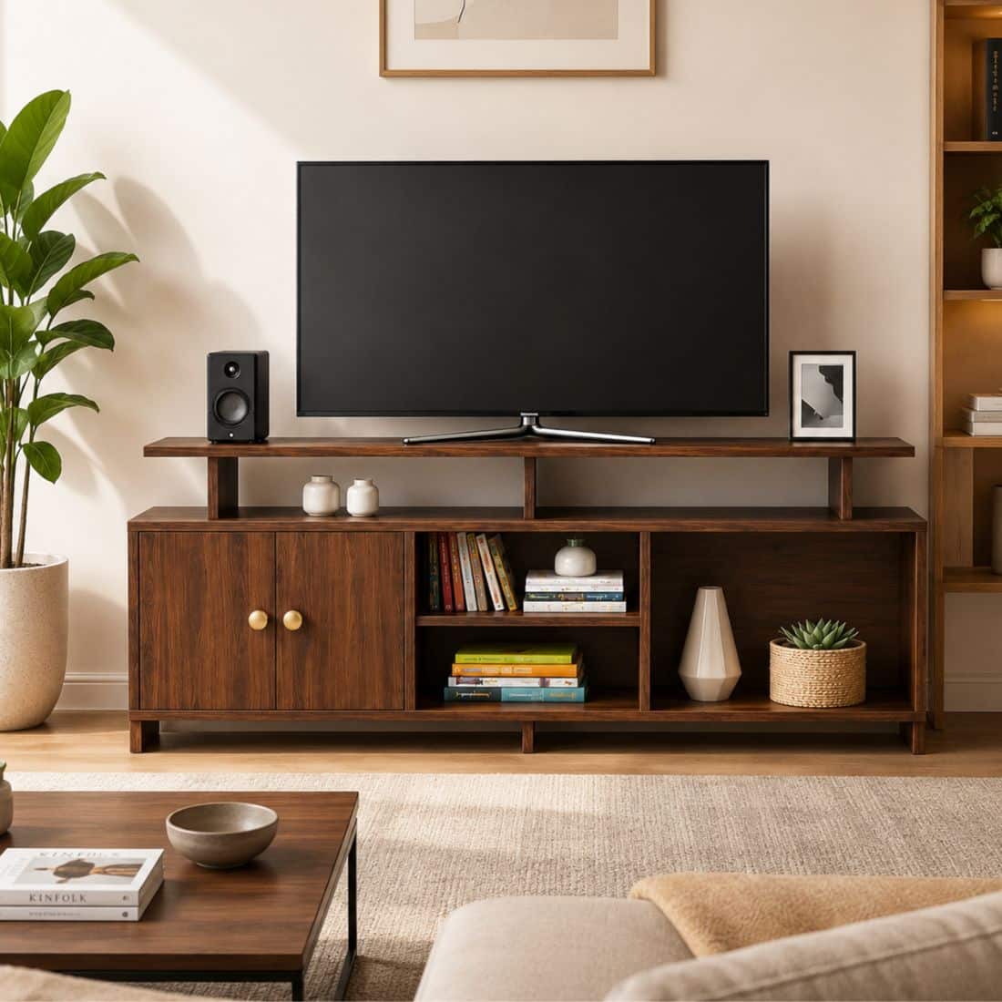 Spydercraft Marbay Modern TV Unit in Columbian Walnut Finish - Spydercraft