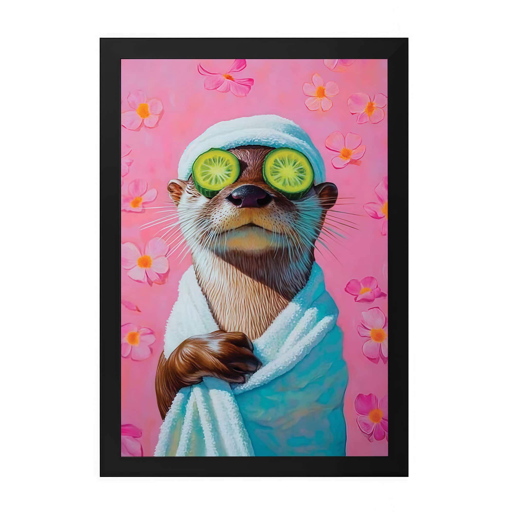 The Castle Decor Cute Spa Otter Wellness Bathroom Wall Art 8x12 Inch - The Castle Decor