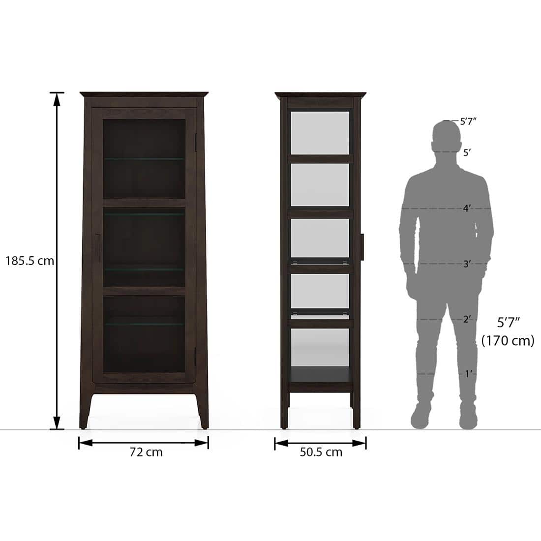 Satori Solid Wood Bookshelf in American Walnut Finish