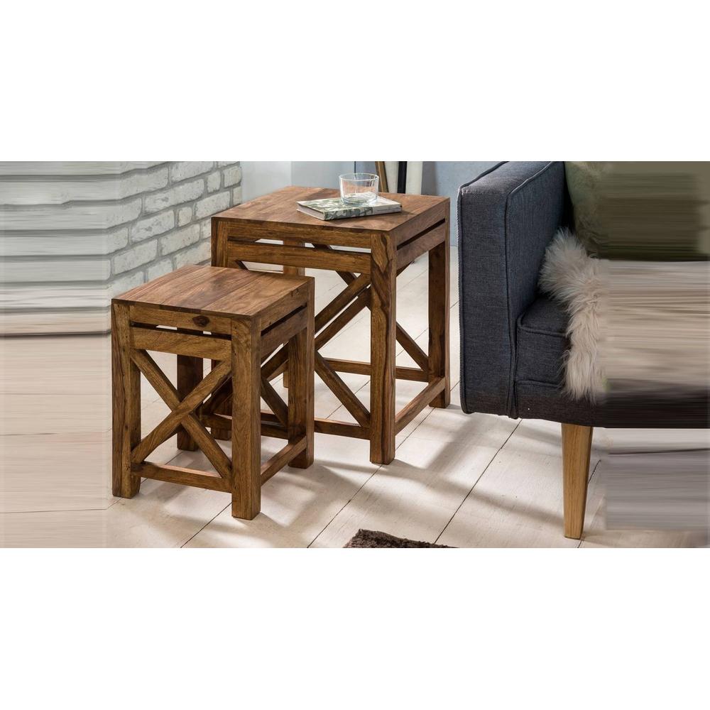 Ashby Solid Wood Nested Tables - Set of 2