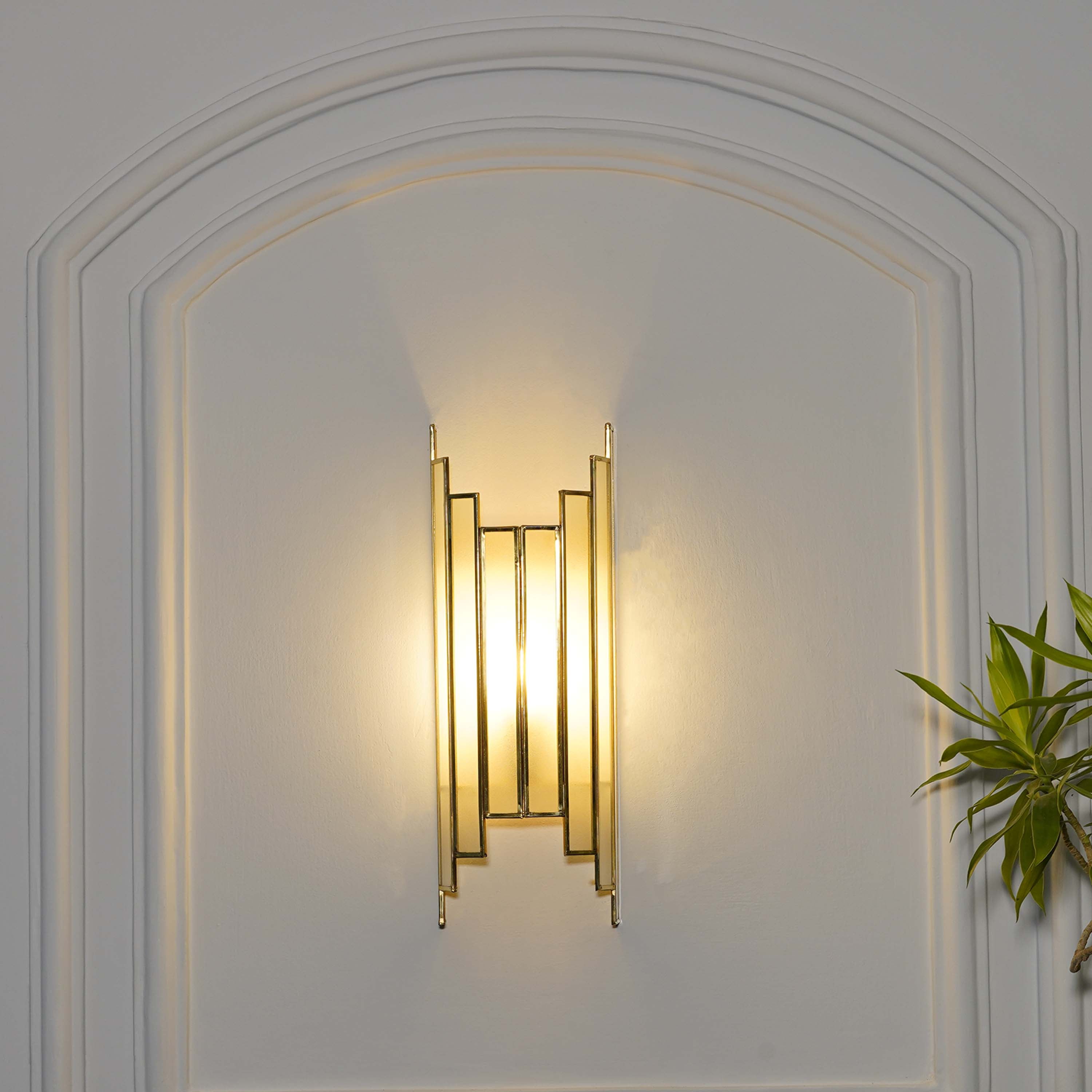 Hollis Brass and Glass Wall Light