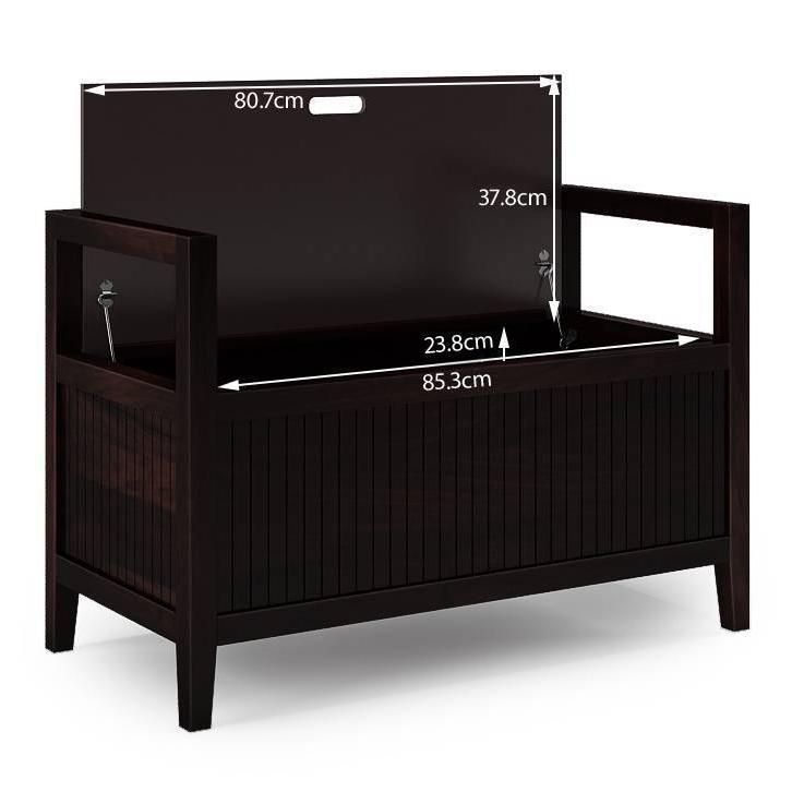 Rhodes Solid Wood Bench In Mango Mahogany Finish