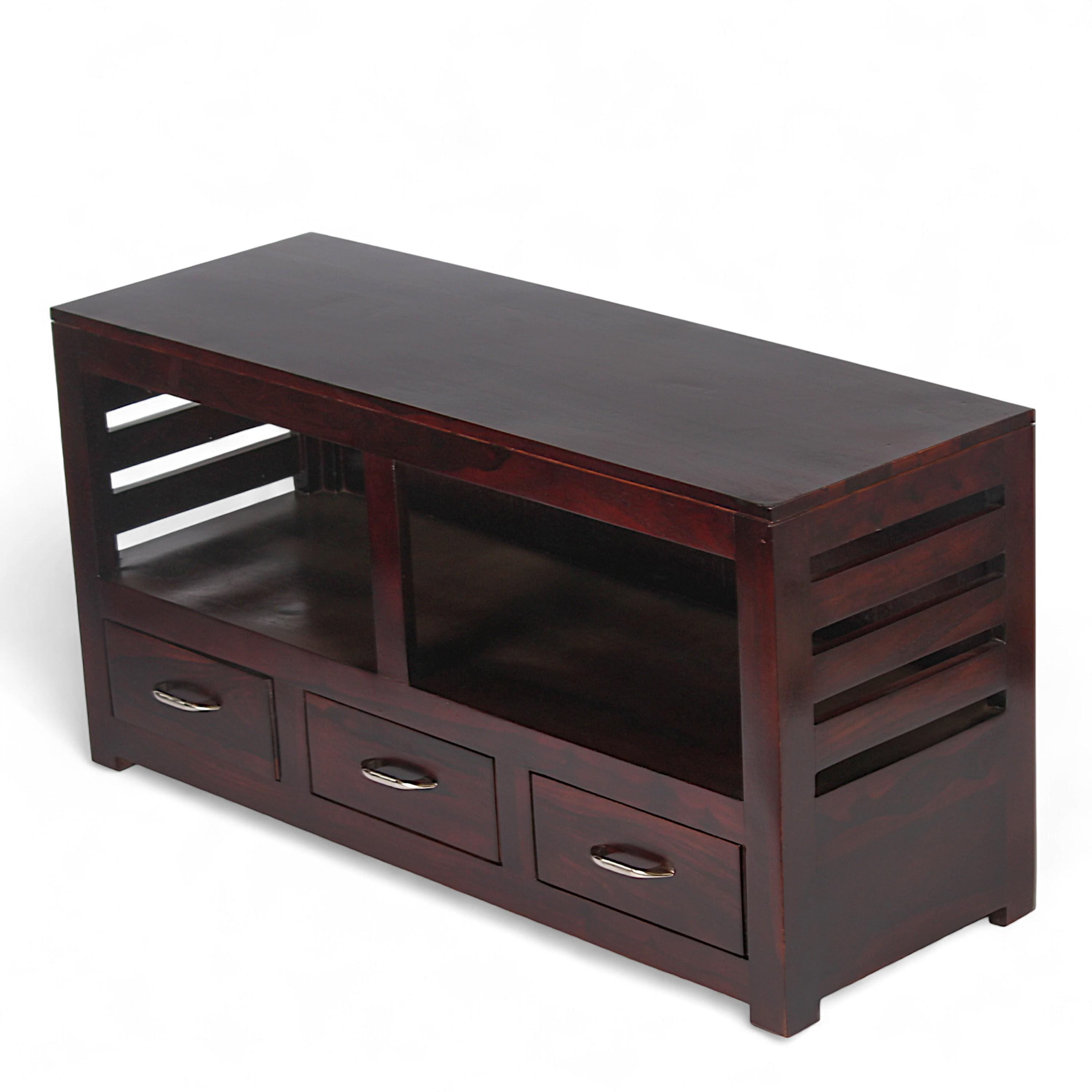 Allen Sheesham Wood Console Table in Dark Walnut Finish