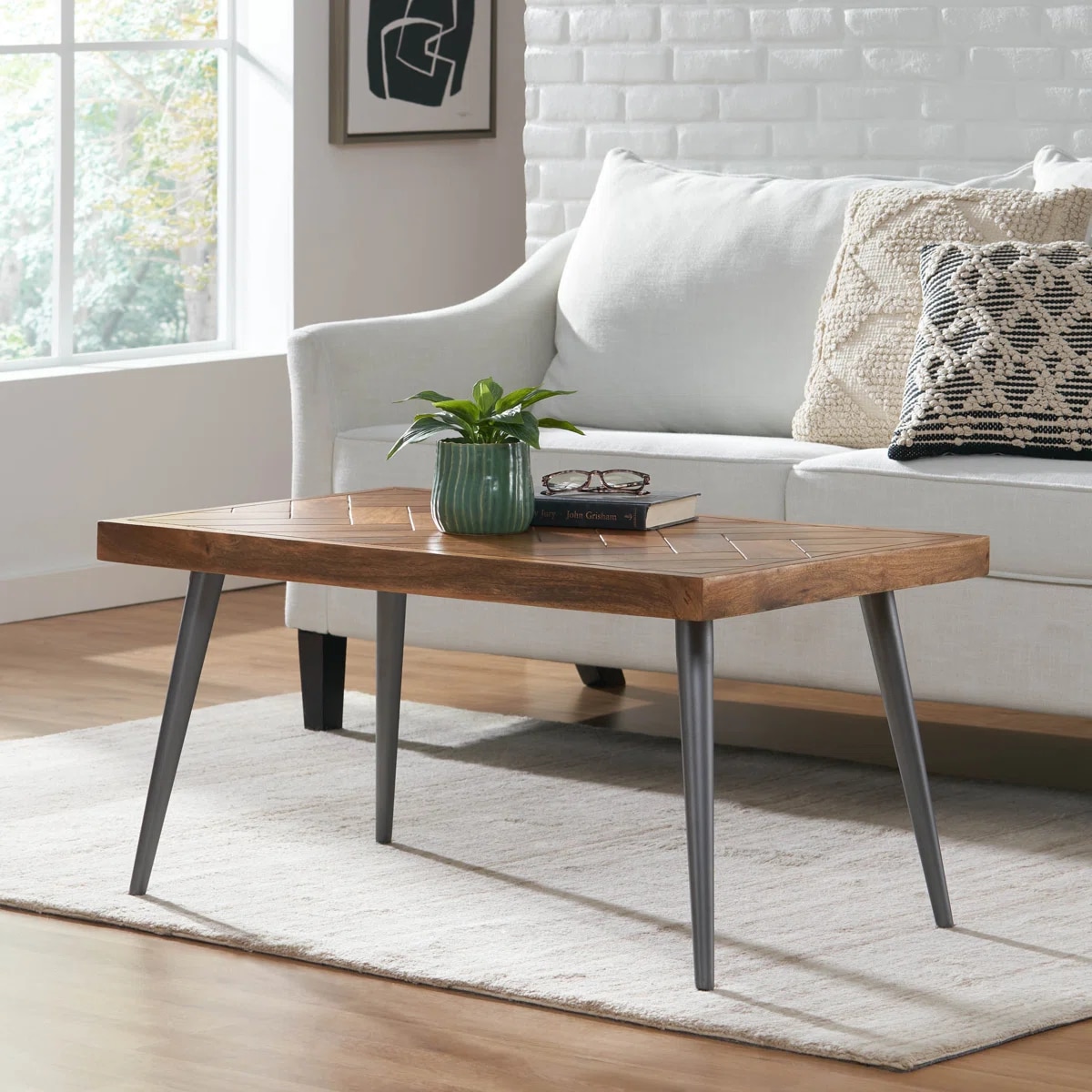 Senia Solid Wood Top Coffee Table - Woodenmood