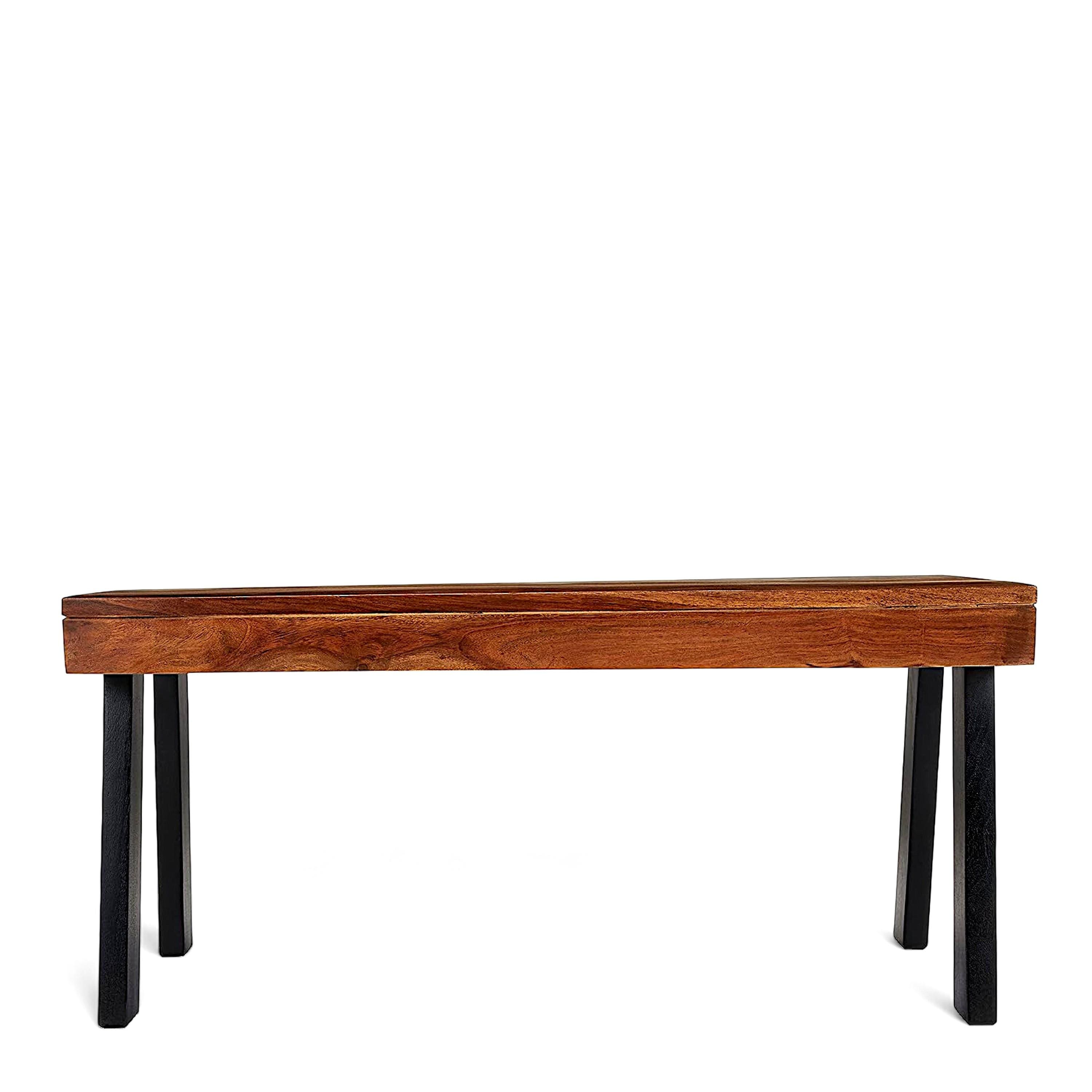 Mayfield Sheesham Wood Contemporary Rectangle Coffee Table In Natural Teak Finish