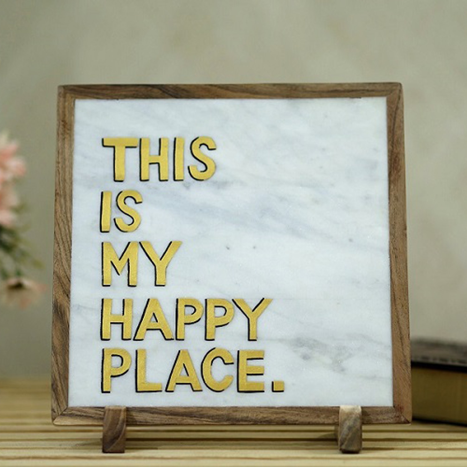 posh n plush This is My Happy Place Marble Showpiece-picture-15