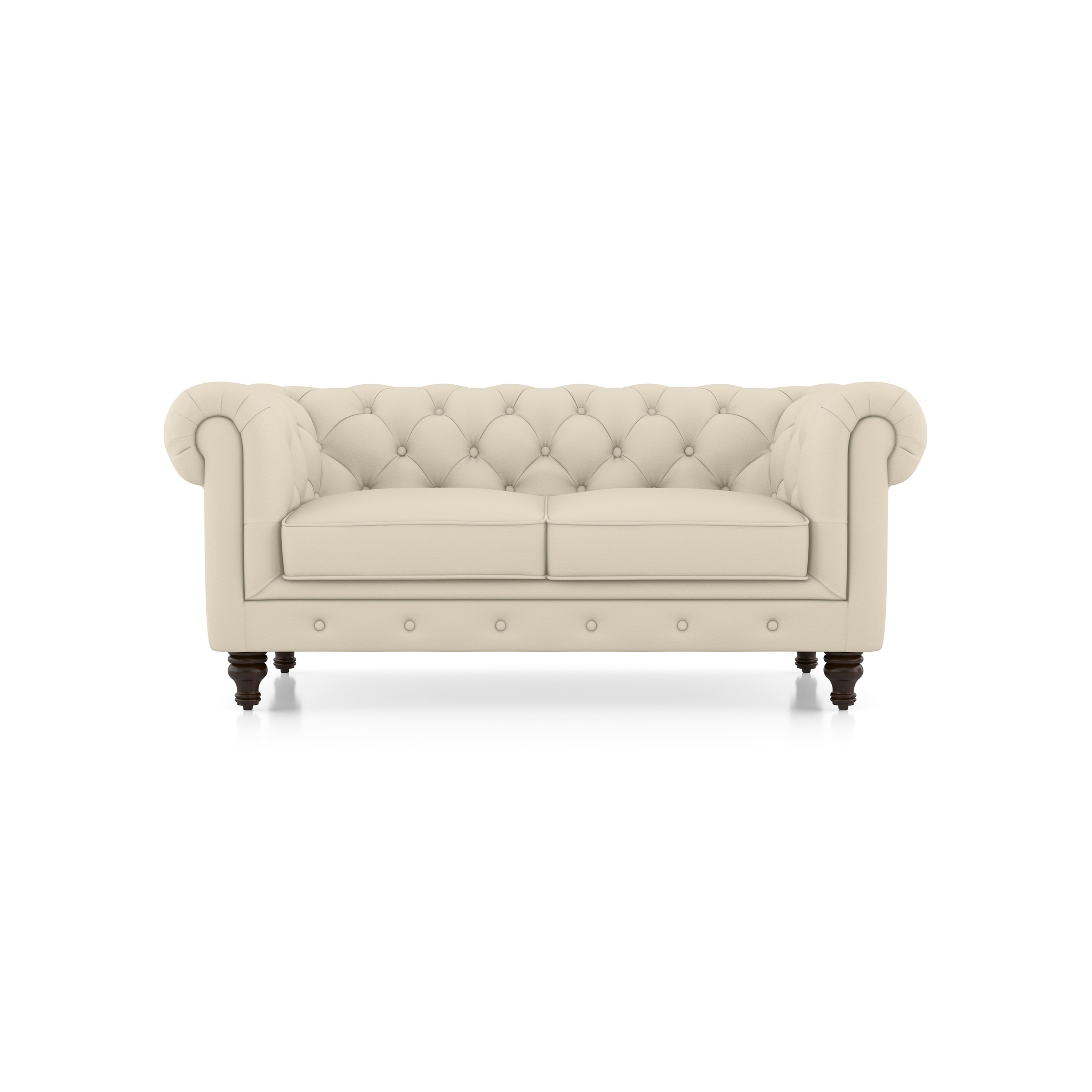 Winchester 2 Seater Premium Italian Leather Sofa In Creme Fraiche