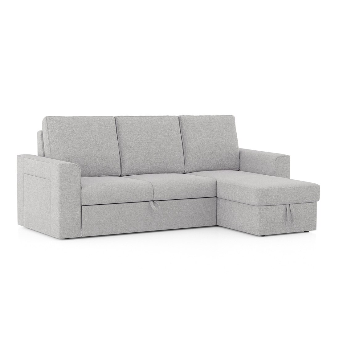 Kowloon Sectional Sofa Cum Bed with Storage in Vapour Grey
