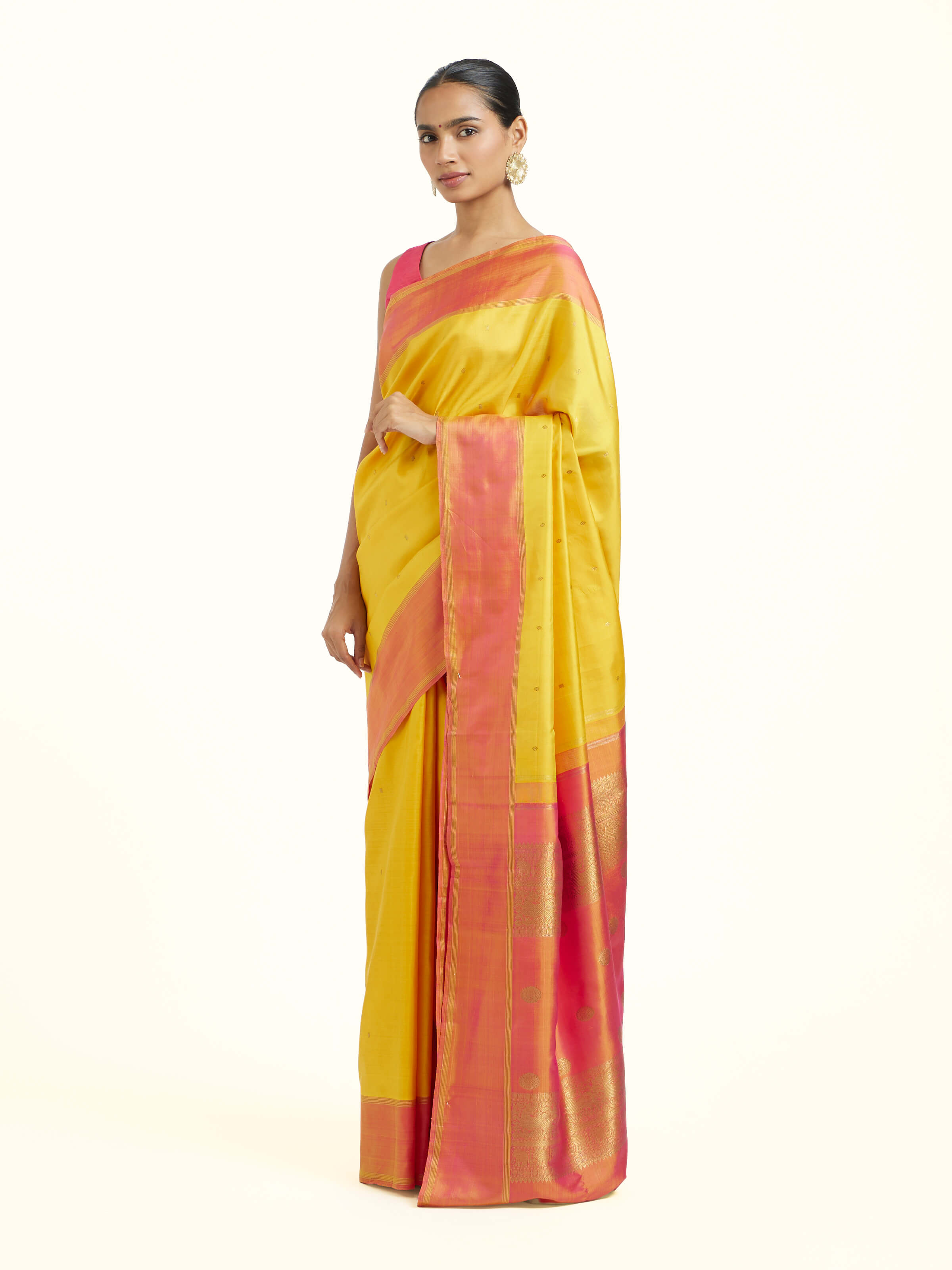 Yellow Silk Kancheepuram Saree
