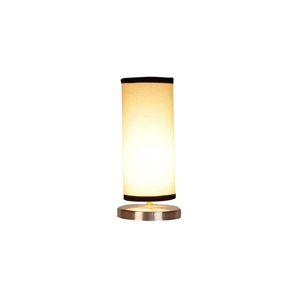 white & black cotton table lamp with Steel Base -7