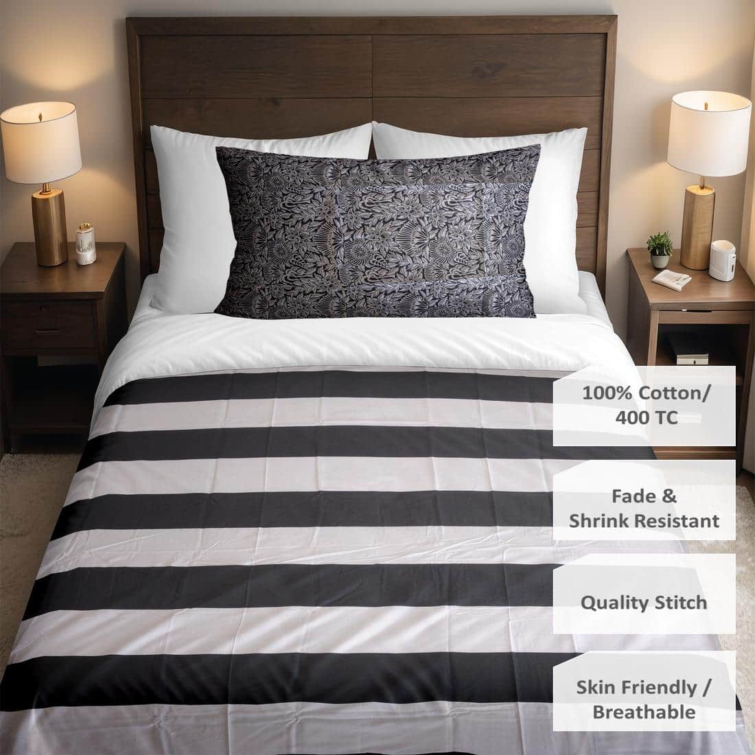 Threads Silky Touch Premium Super King Size Flat Bedsheet 274 x 274 cms