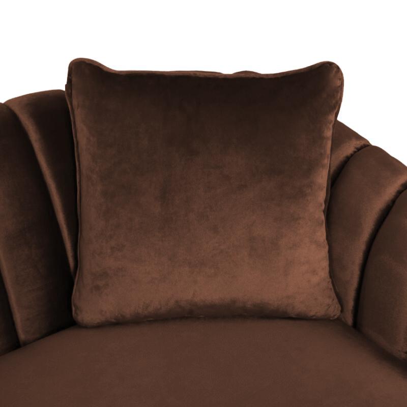 Mid Century Fabric Sofa (Brown Velvet)