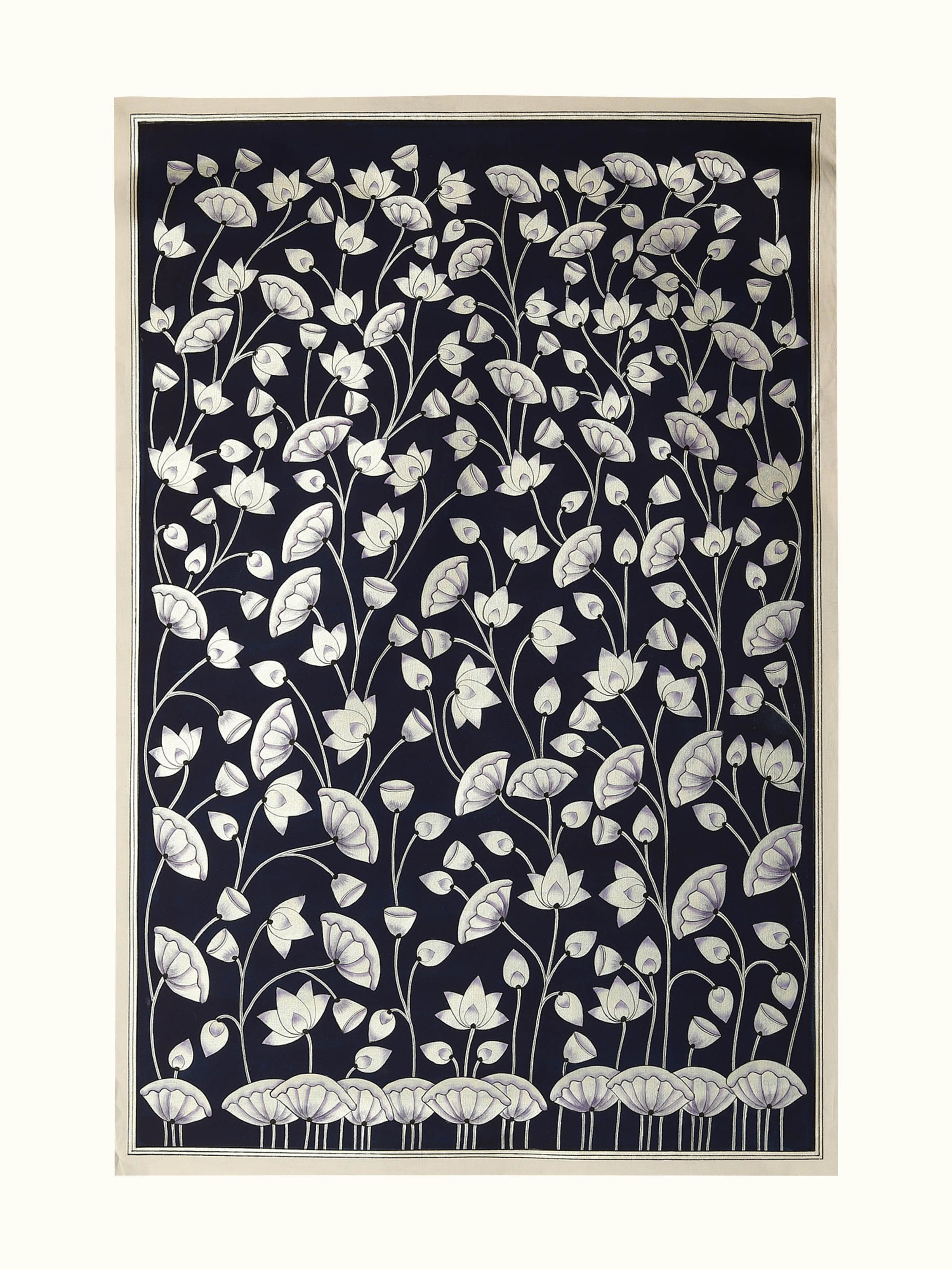 Kamal Talai Black Pichwai Painting