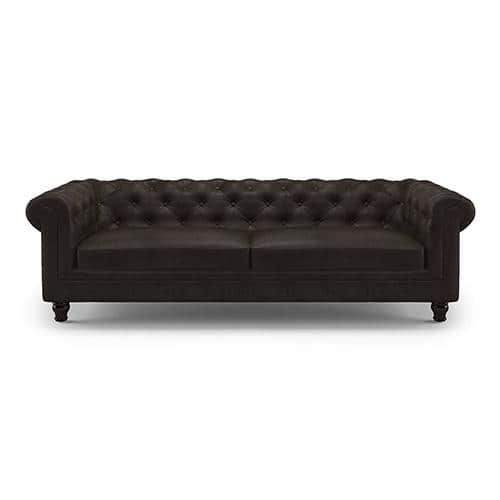 Winchester 3 Seater Leatherette Sofa in Chocolate Colour