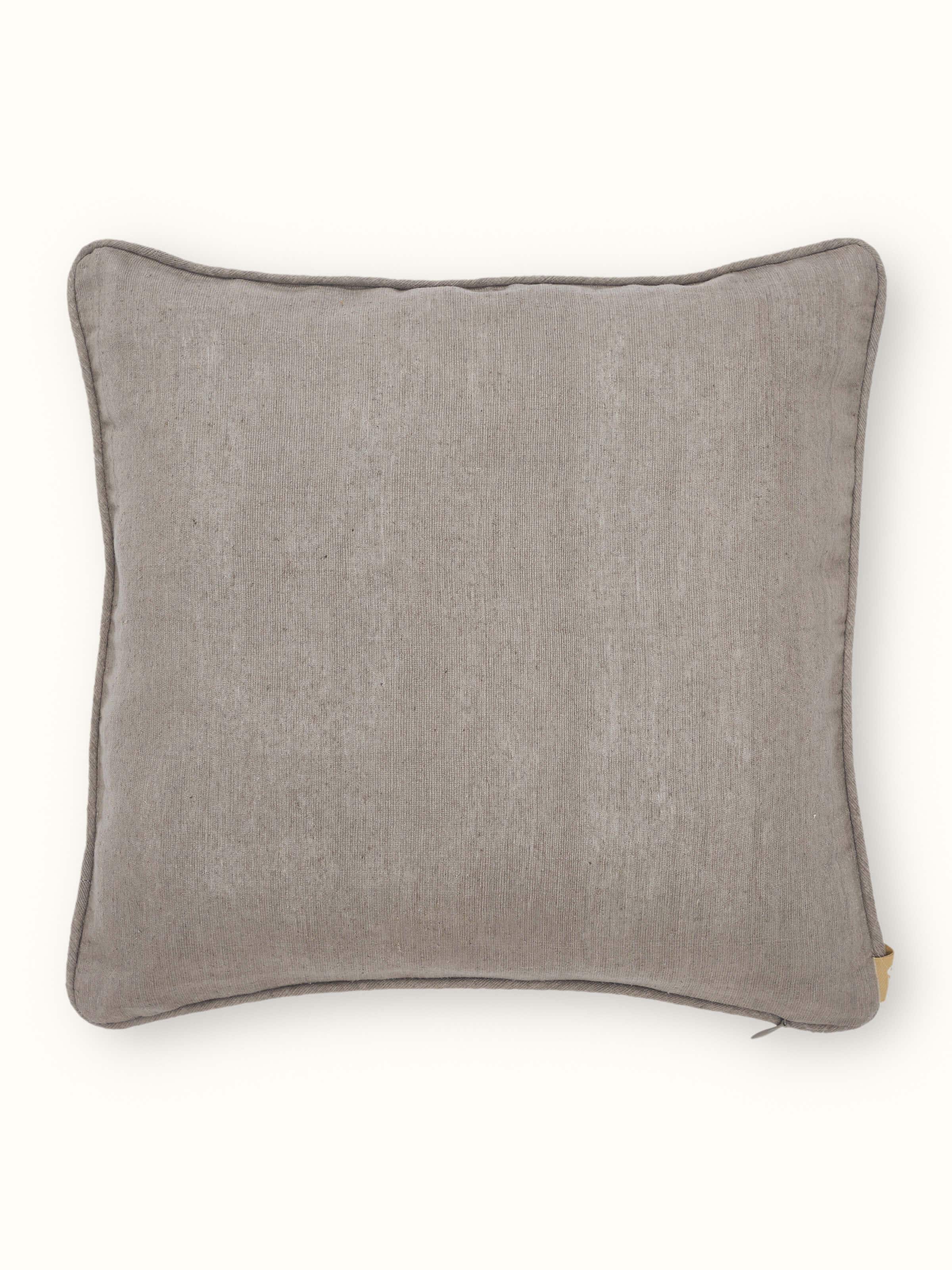 Pragya Grey All-over Silk Chikankari Hand Embroidered Cushion Cover