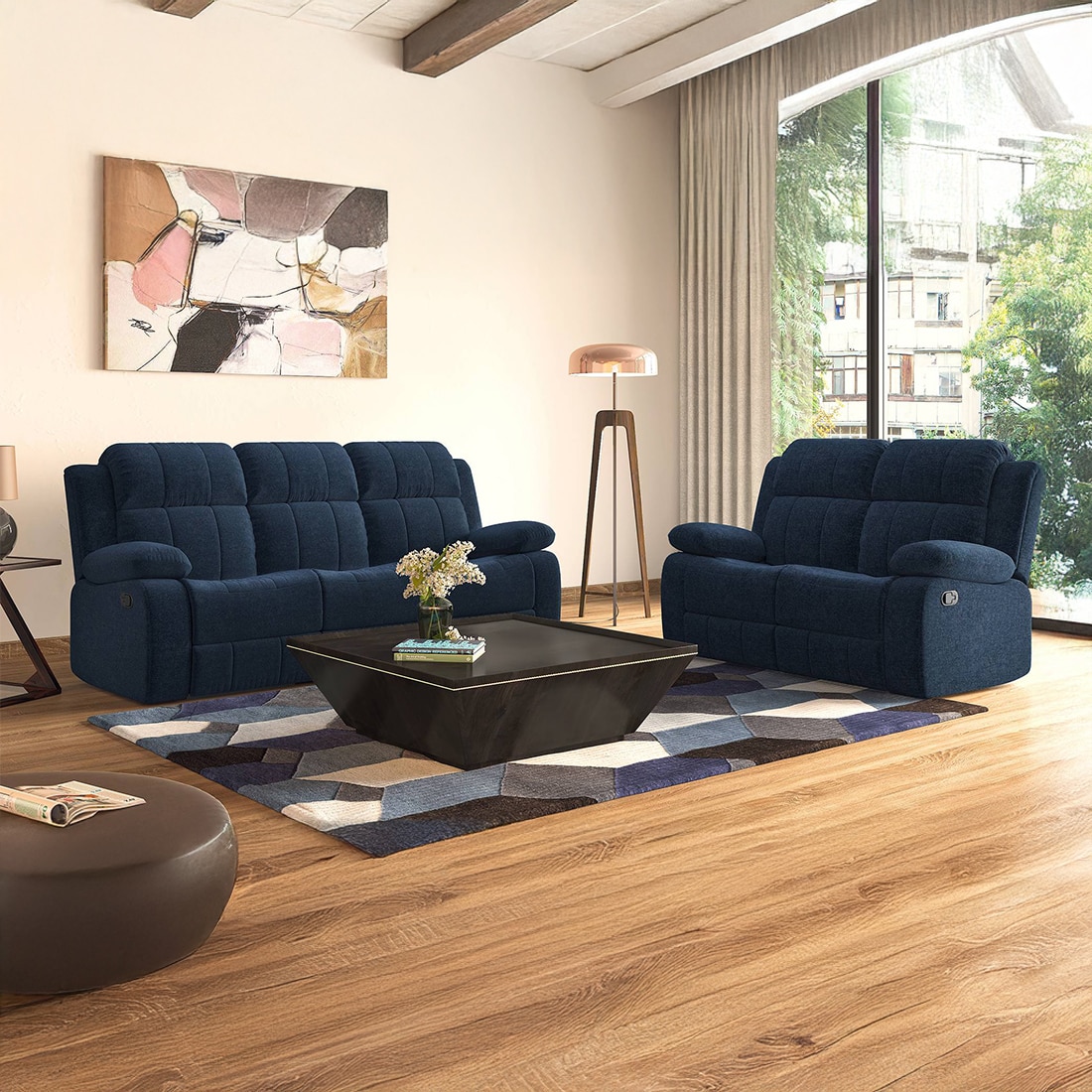 Griffin Recliner Two Seater - Cobalt