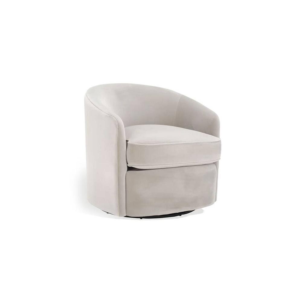 Andean Swivel Solid Wood Accentrel Chair in Grey Colour