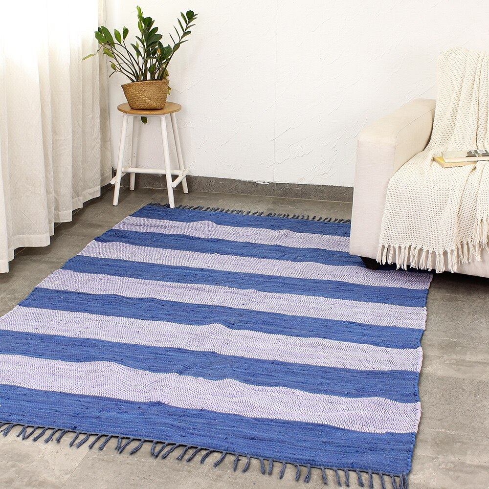 Cherai 1 Recycle Chindi Rug With Blue Colour