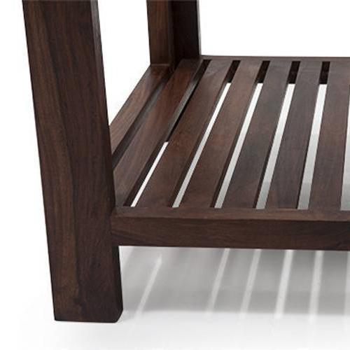 Claire Rectangular Solid Wood Coffee Table In Teak Finish