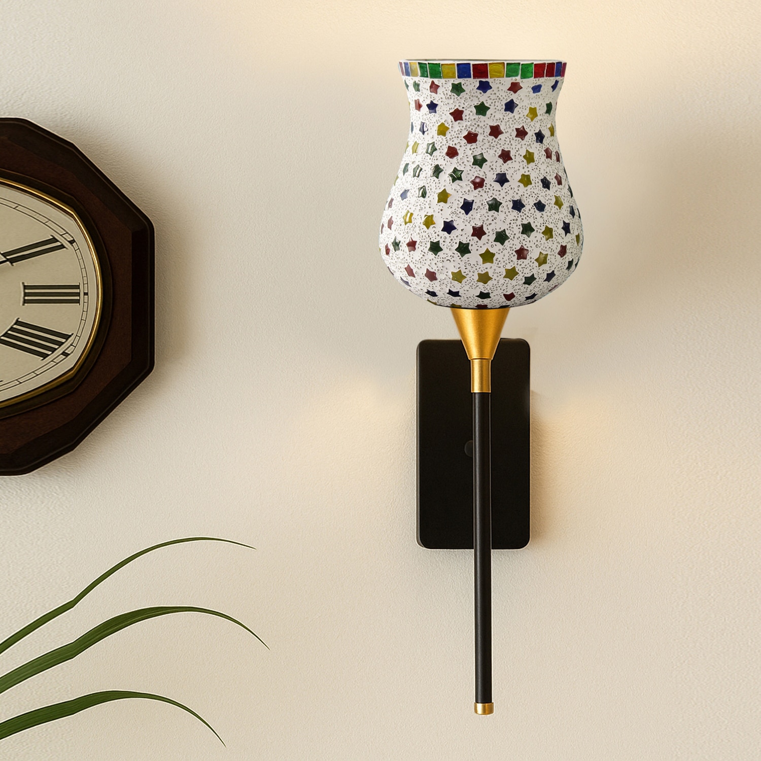 Devansh Metal Electric Wall Light in Black Colour with Multi Shade Count of 1 Light - Devansh
