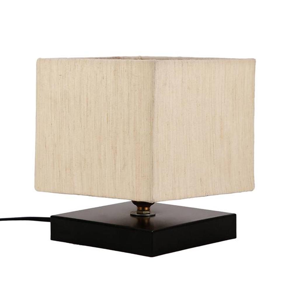 Boden Off White Fabric Shade Table Lamp with Black Iron Base - Devansh