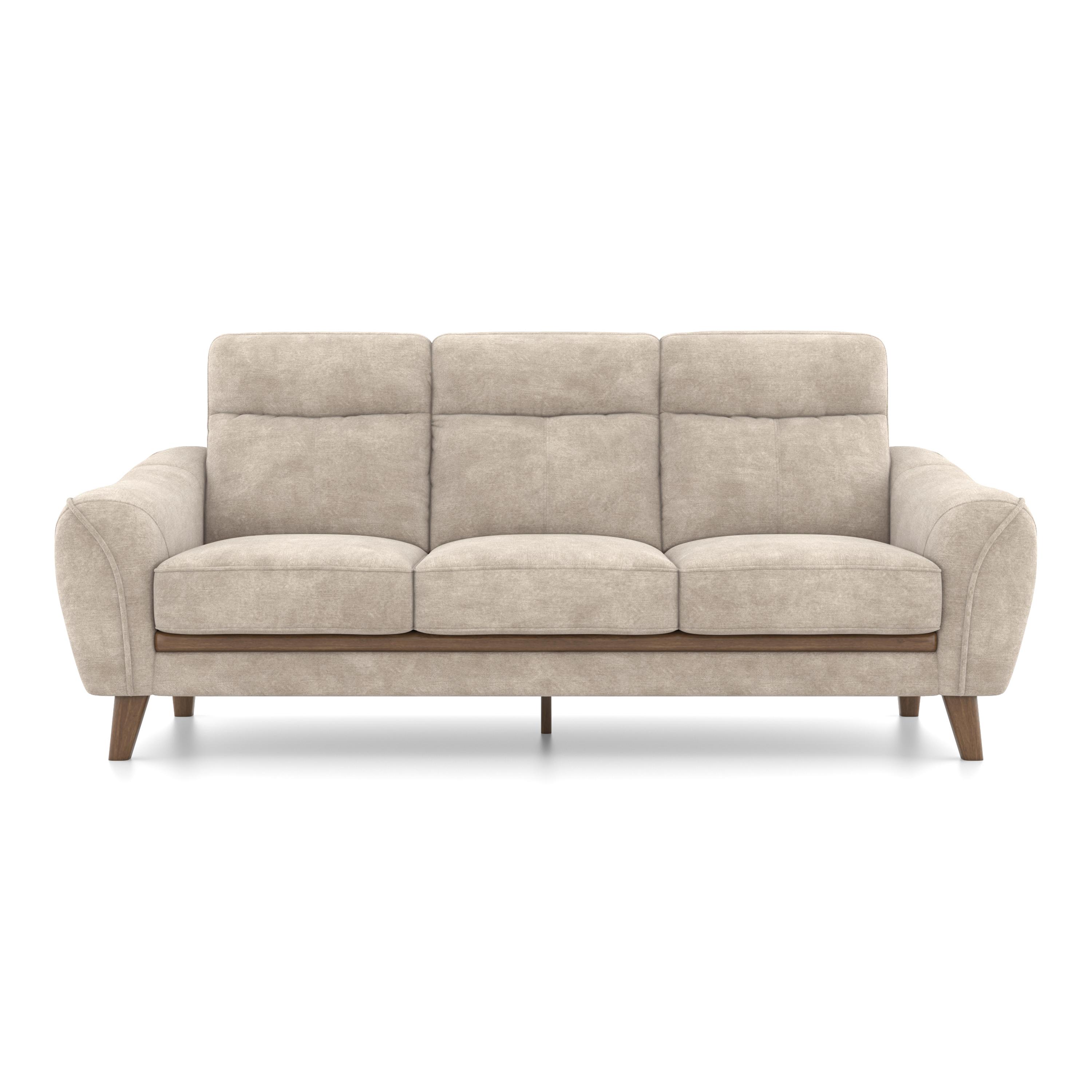 Ronan 3 Seater Fabric Sofa In Beige Colour