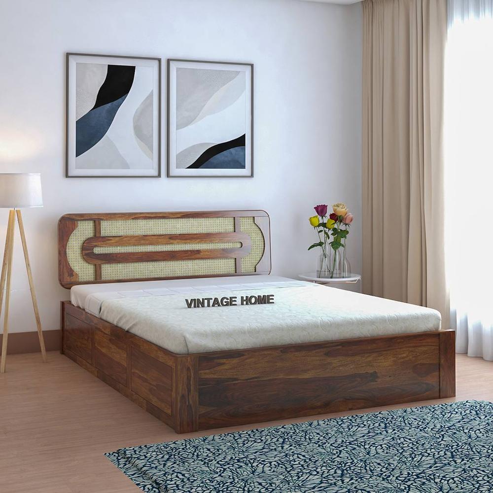 Seaside Escape Solid Wood Queen Size Box Storage Bed