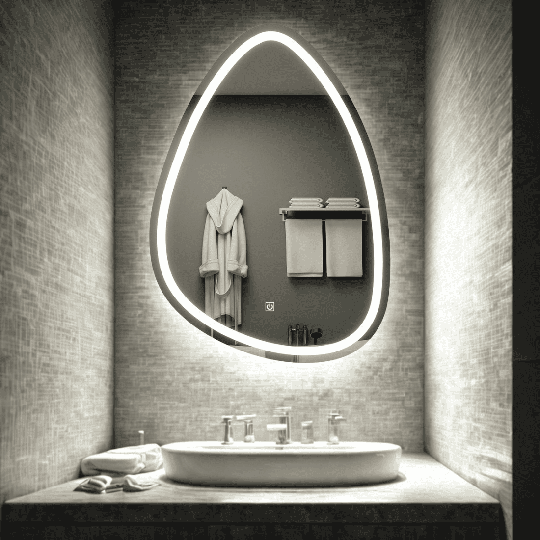LED Water Drop Mirror with Double Touch and Defogging Feature - Modern Illuminated Mirror