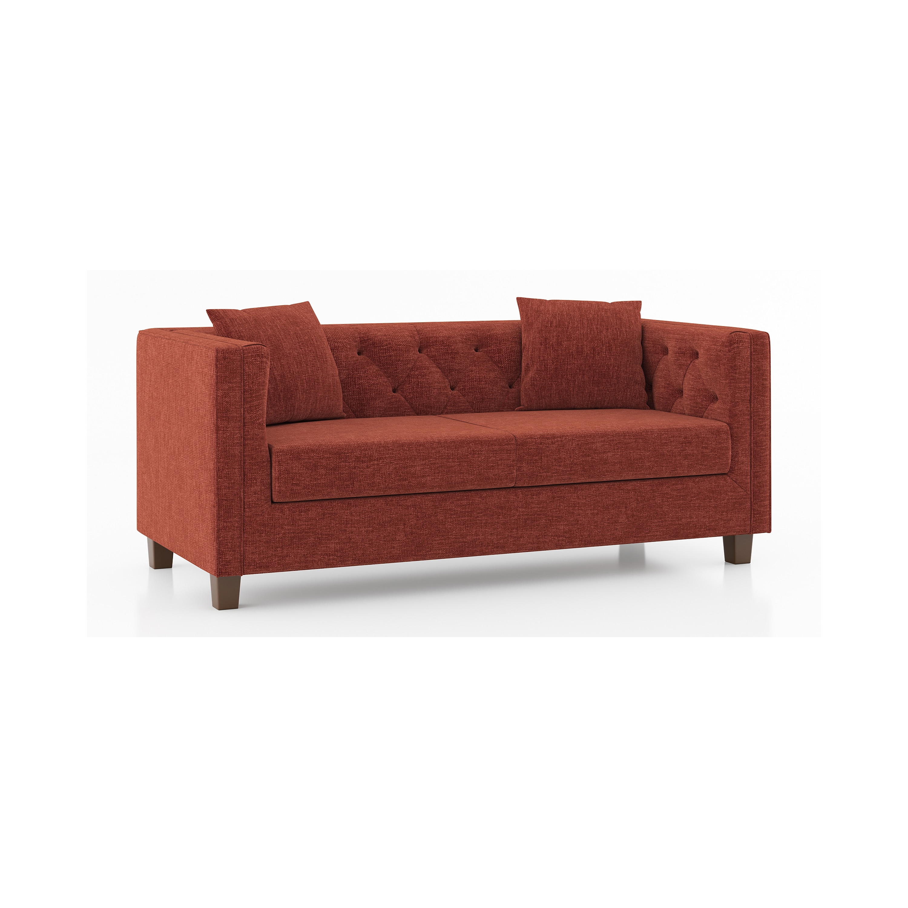 Windsor 2 Seater Fabric Sofa (Colour: Dark Coral)