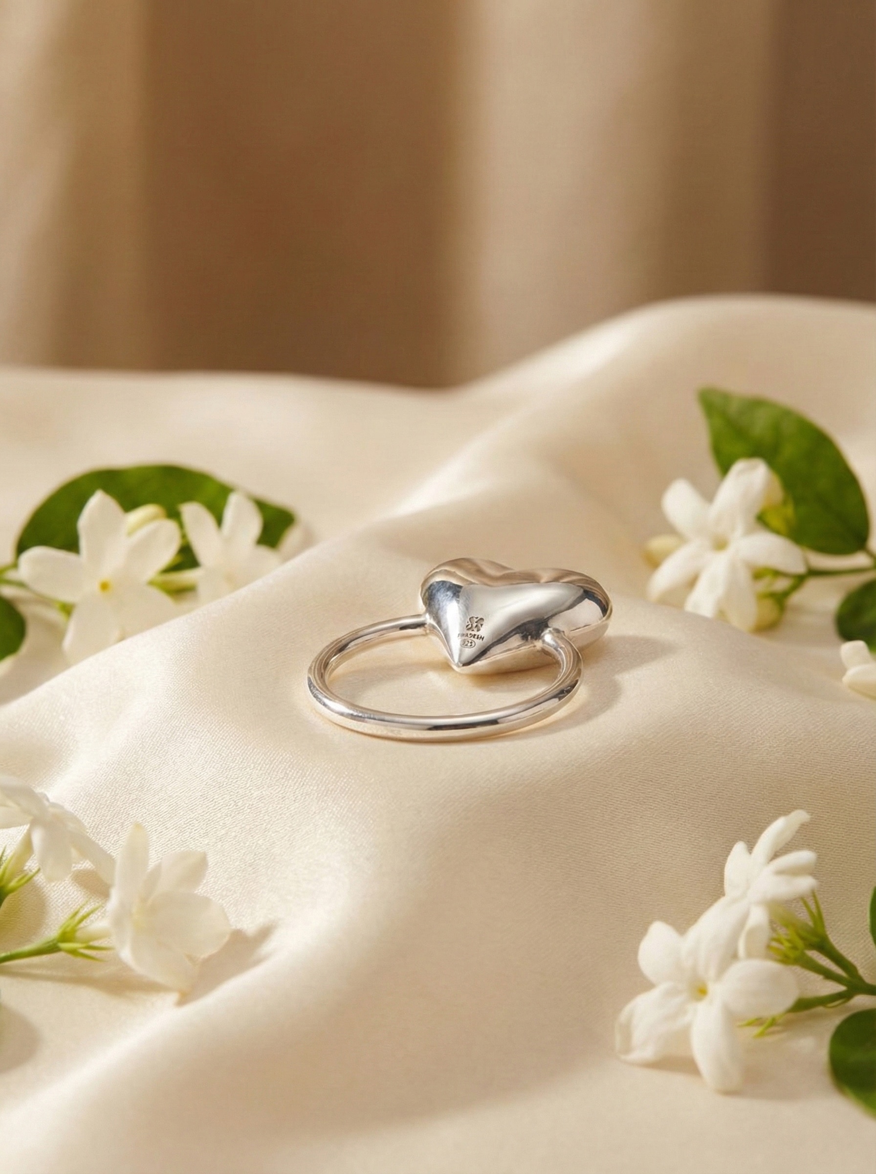 Lifestyle view of Silver Heart Rattle