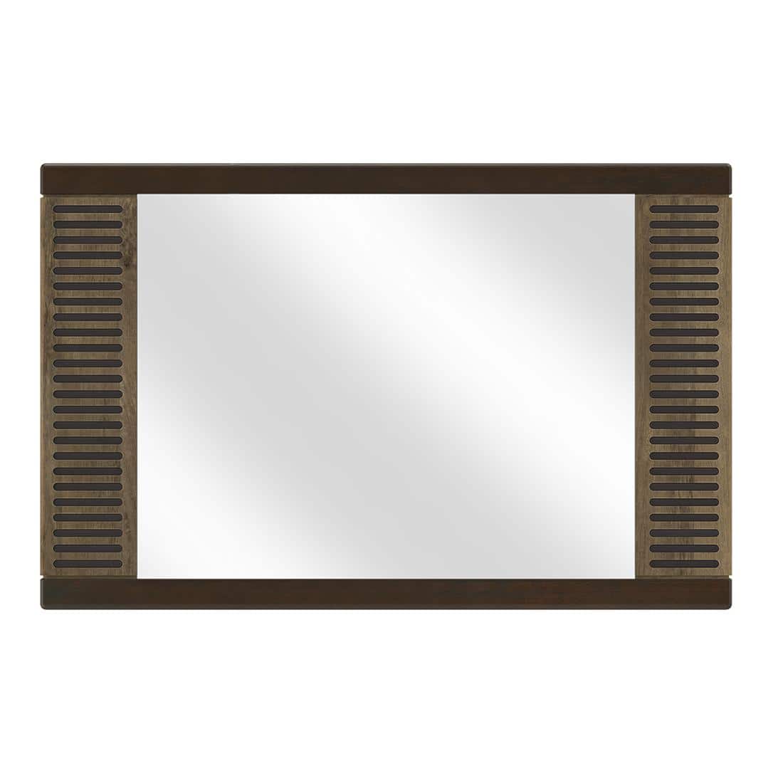 Masai Solid Wood Mirror In American Walnut - 2 Tone Finish