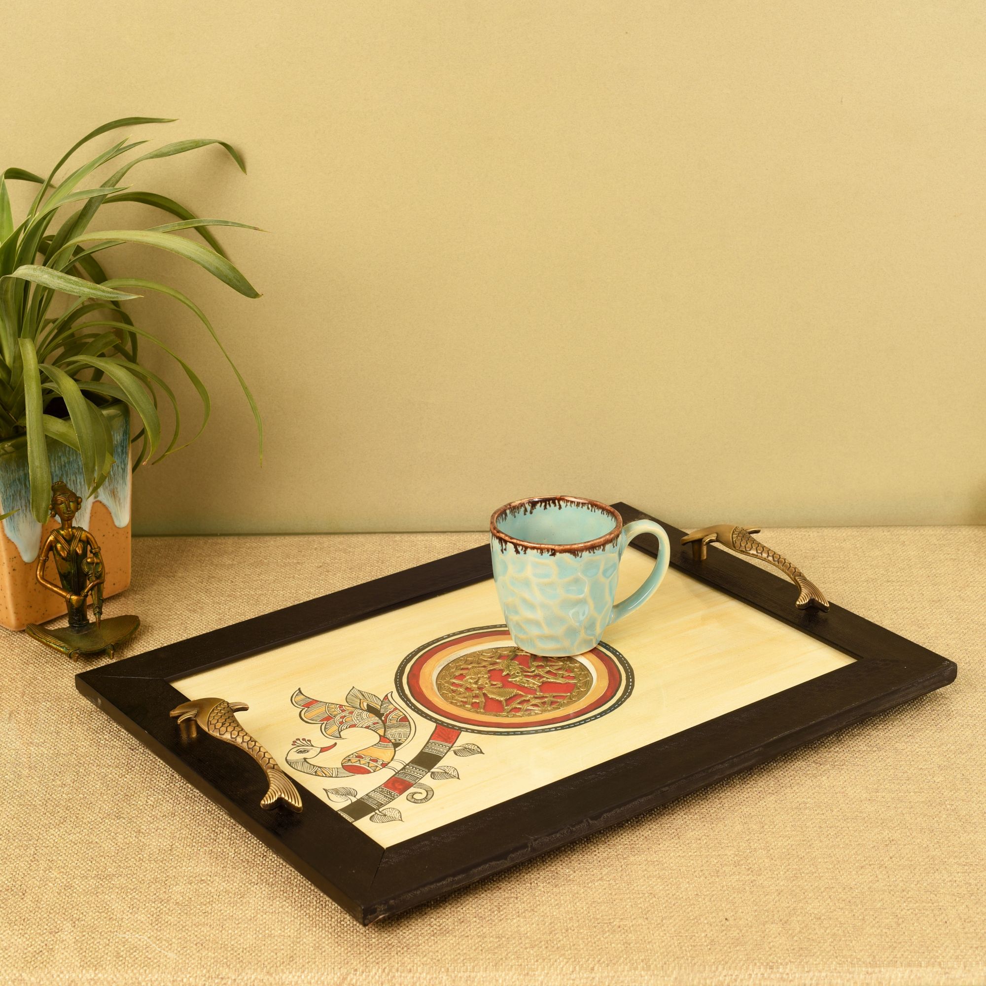 Timeless Elegance Fusion Art Tray - Aakriti Art Creations