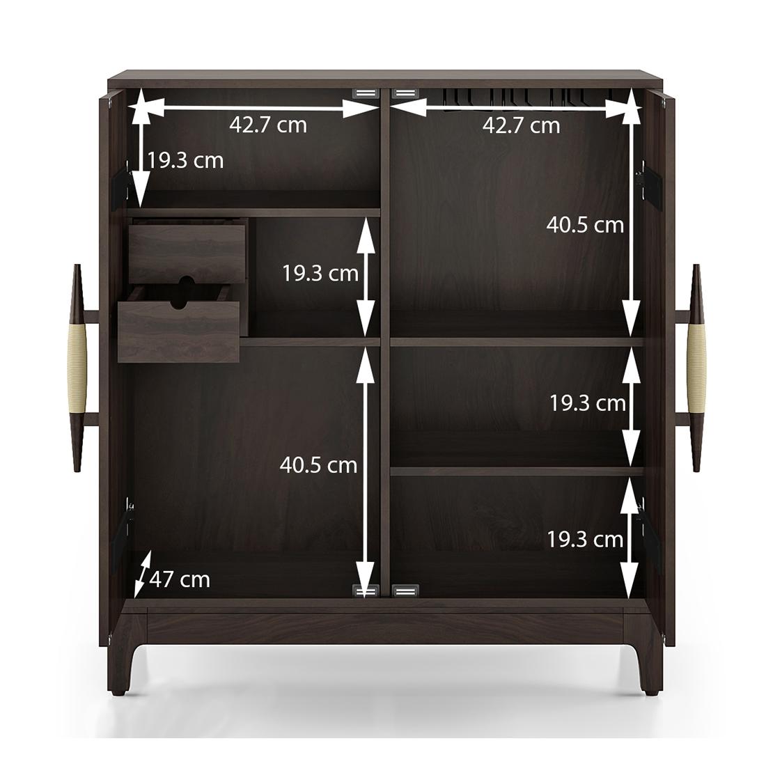 Satori Solid Wood Bar Cabinet in Semi Gloss Finish