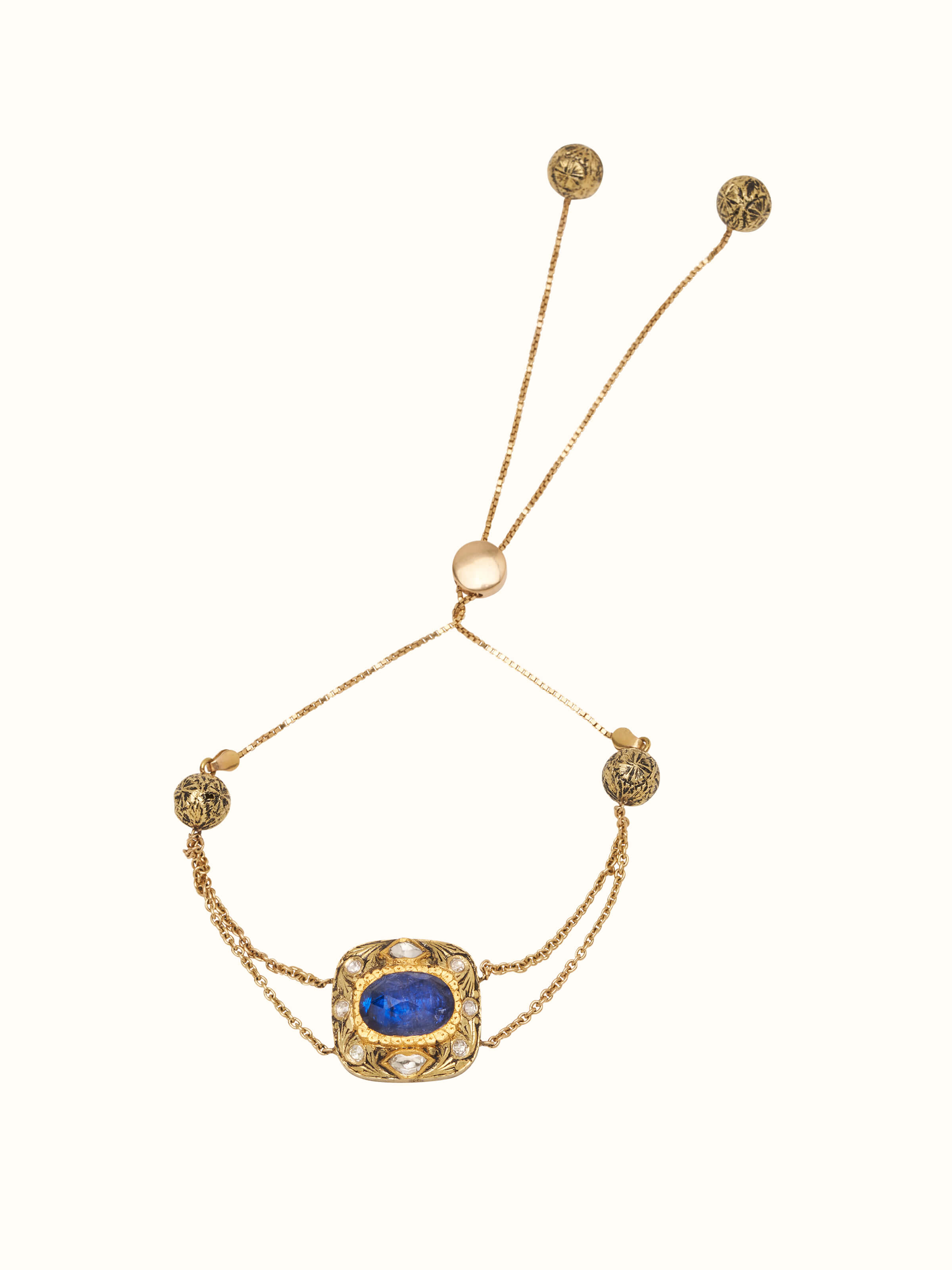 Front view showing the smooth oval design and rich 18 Karat gold finish