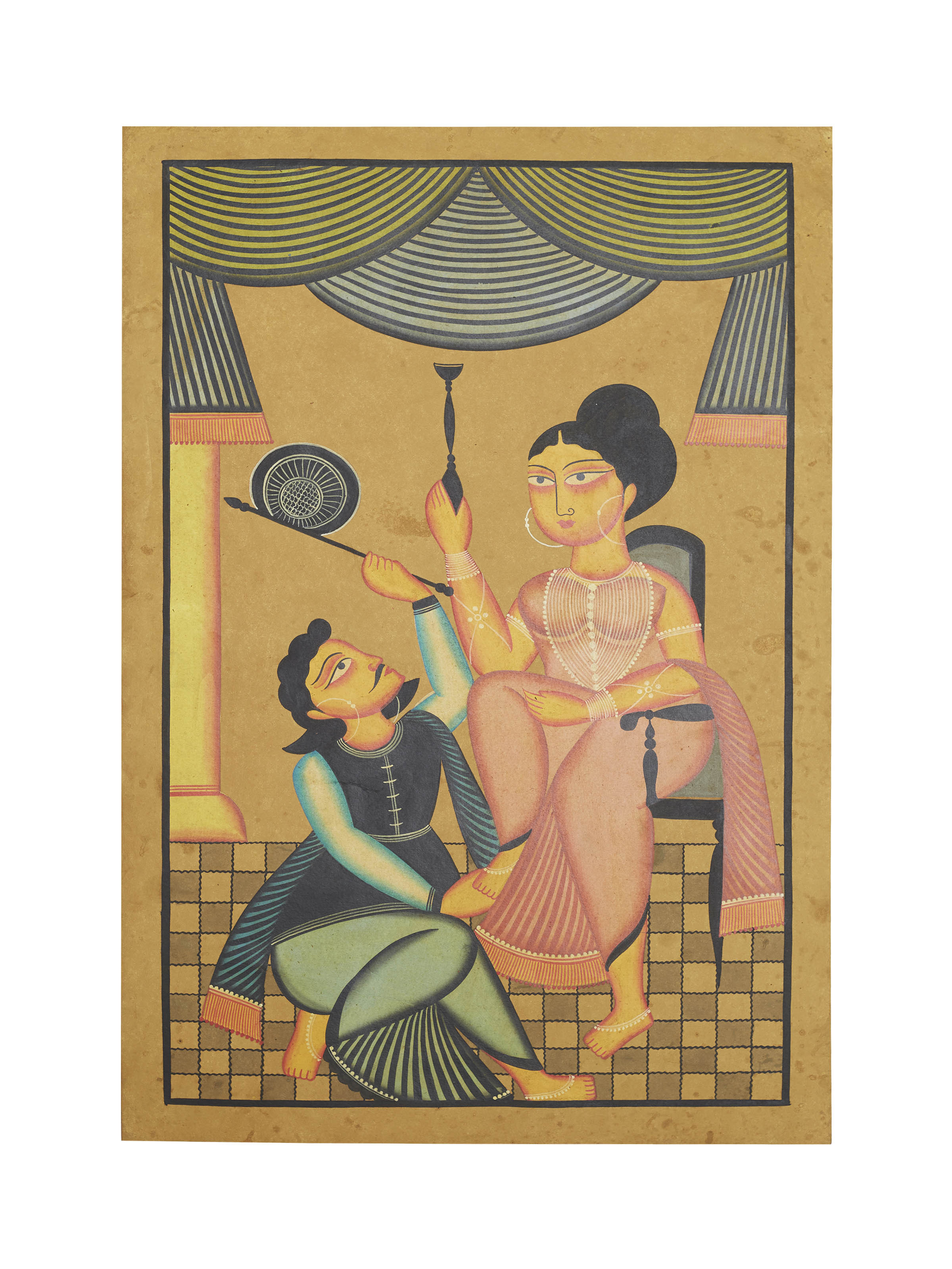 Kalighat Babu Bibi Painting