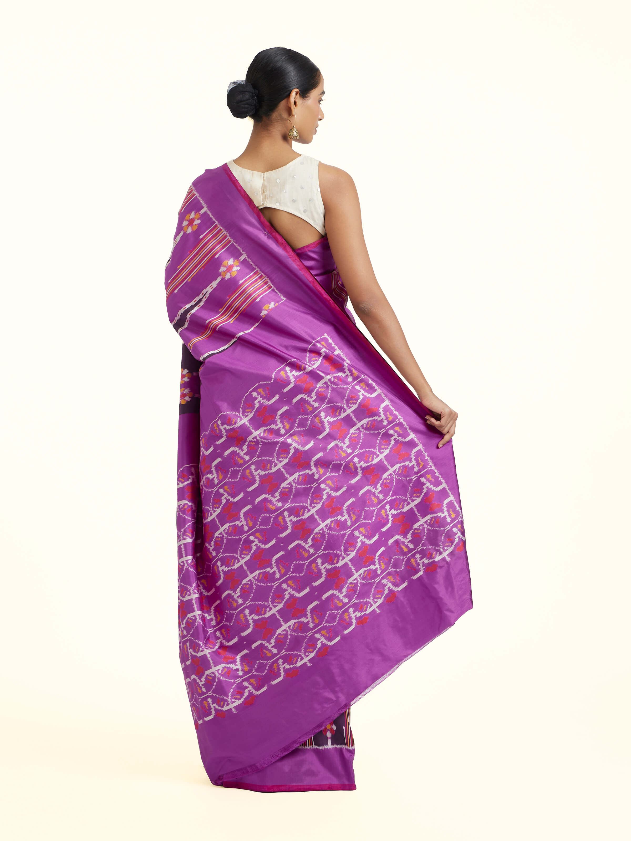 Purple Pochampally Single Ikat Saree