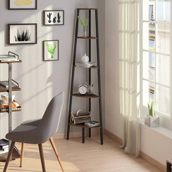 Wallace Engineered Wood Bookshelf in Wenge Finish