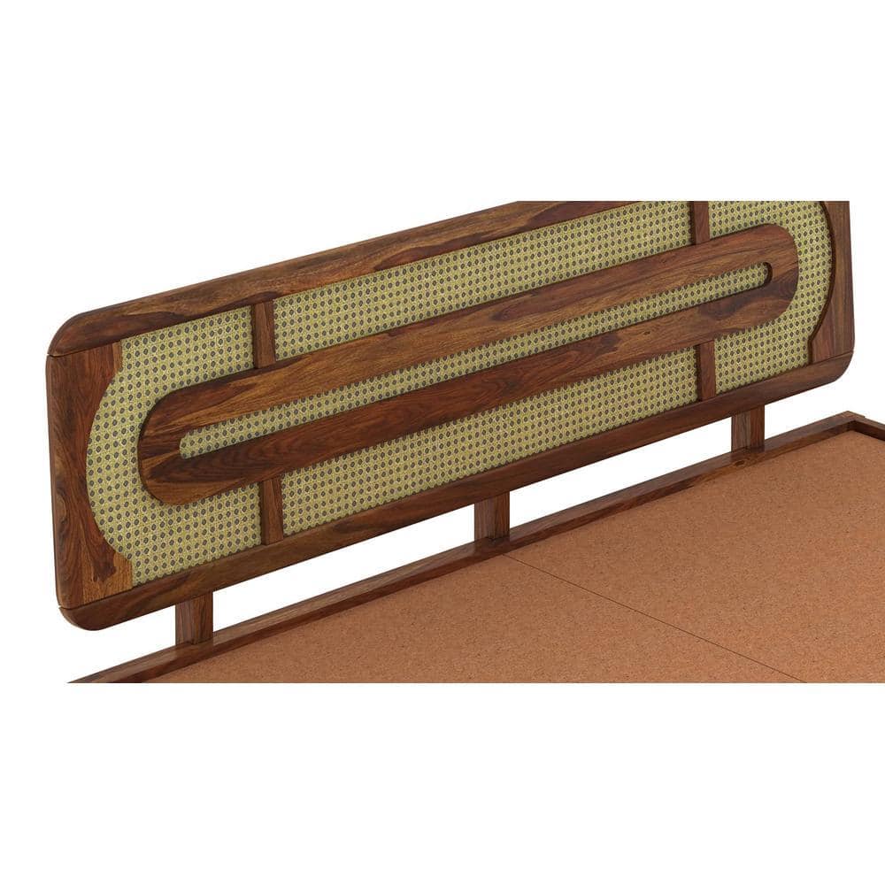 Seaside Solid Wood King Size Non Storage Bed In Provincial Teak Finish