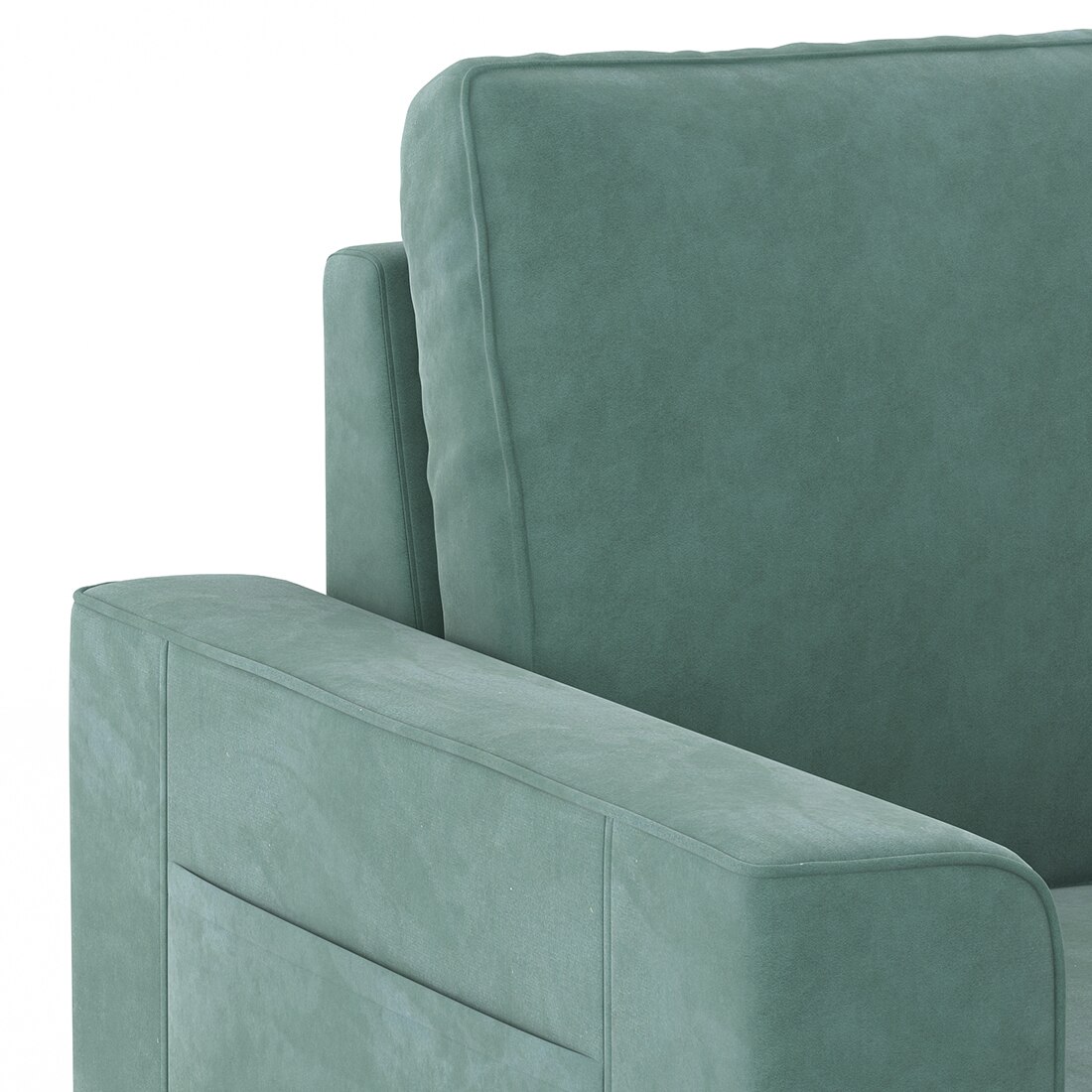 Kowloon Sectional Sofa Cum Bed with Storage in Dusty Turquiose Velvet