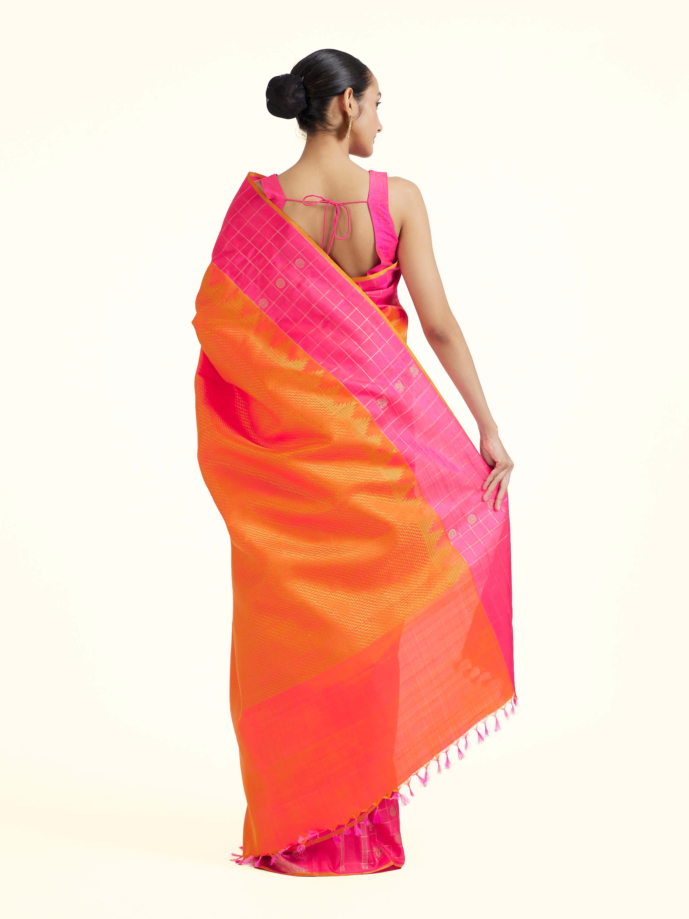Orange Silk Kancheepuram Saree