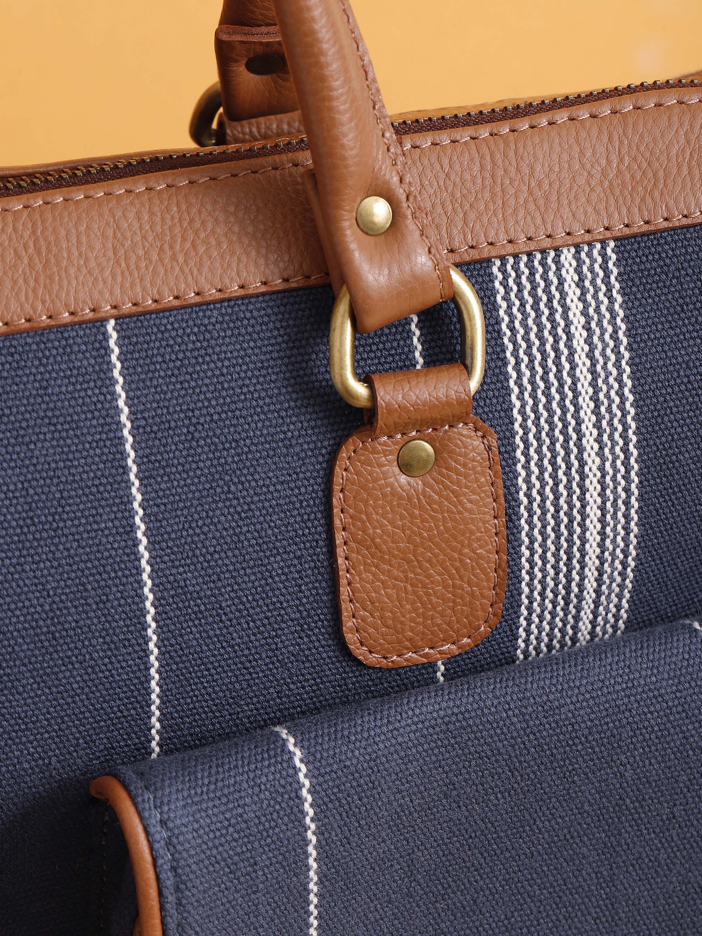 Blue Handloom Cotton Business Bag