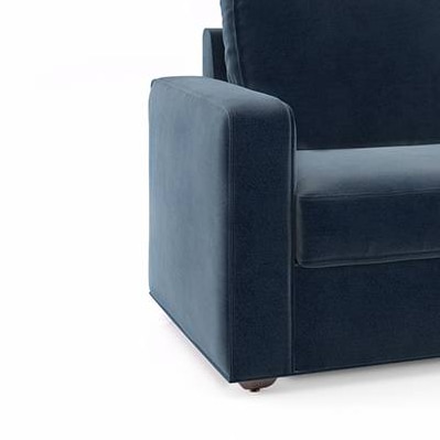 Apollo 3 Seater Fabric Sofa in Sea Port Blue Velvet Colour