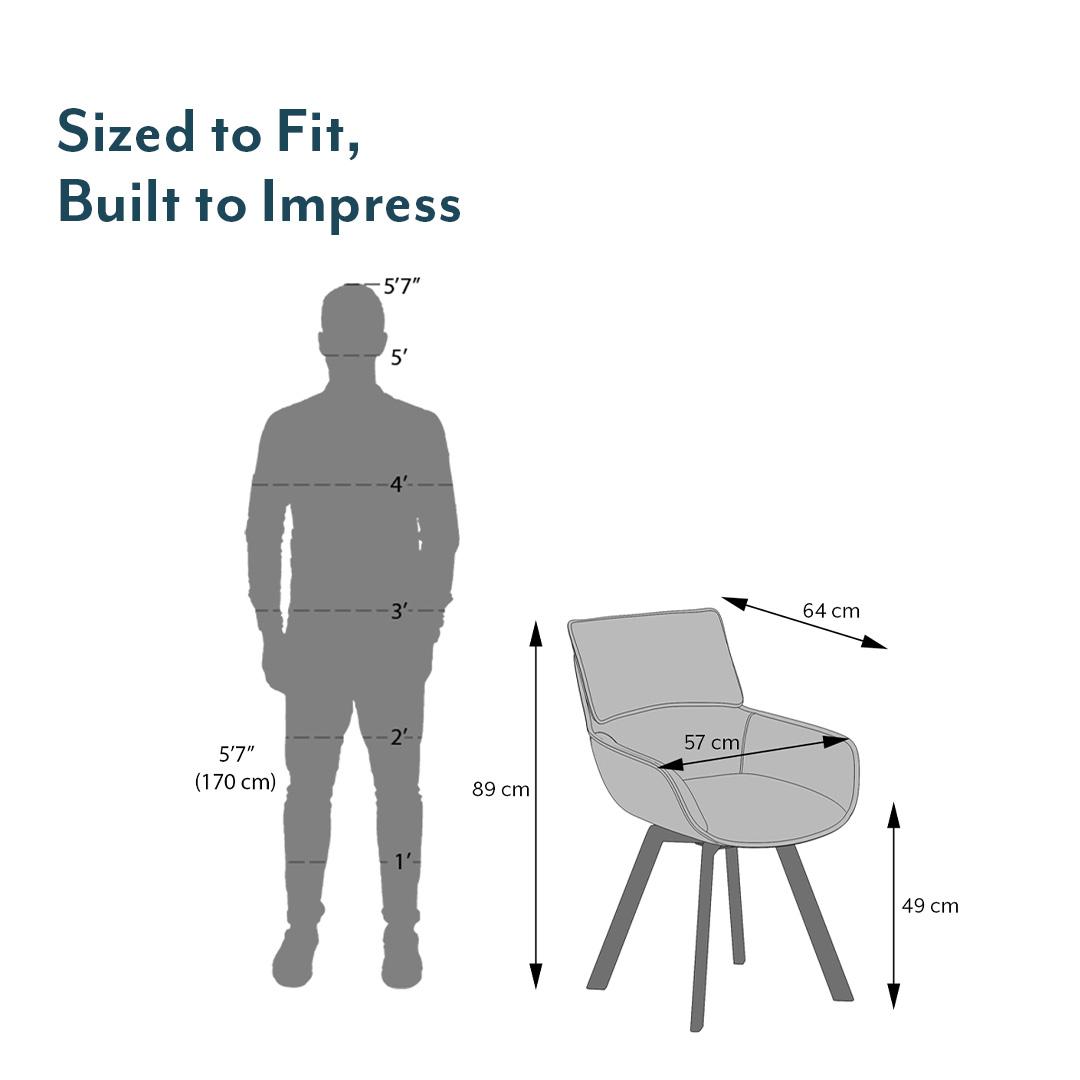 Bren Swivel Dining Chair In Ivory Colour
