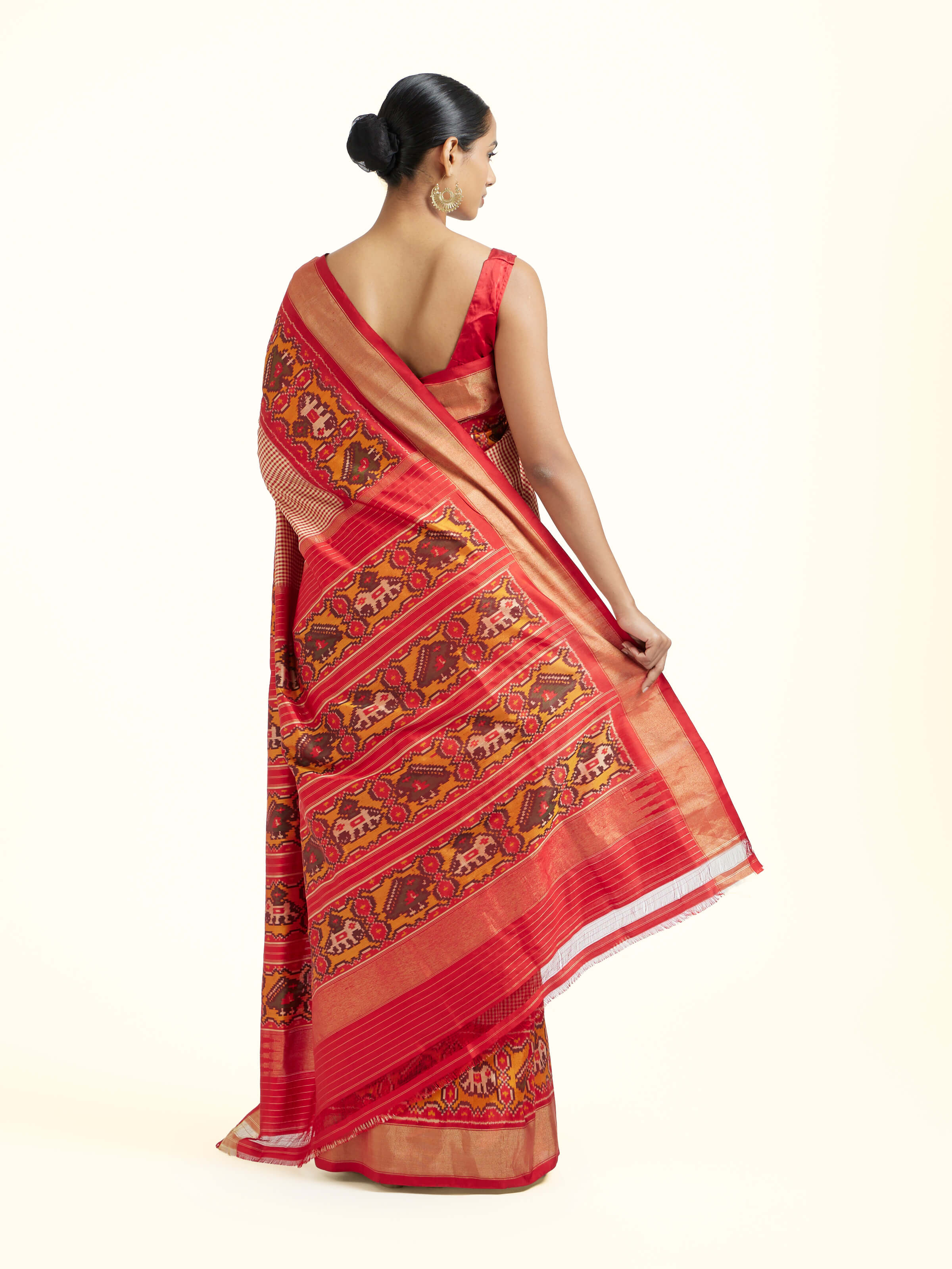 Blue Mulberry Silk Pochampally Weft Ikat Saree