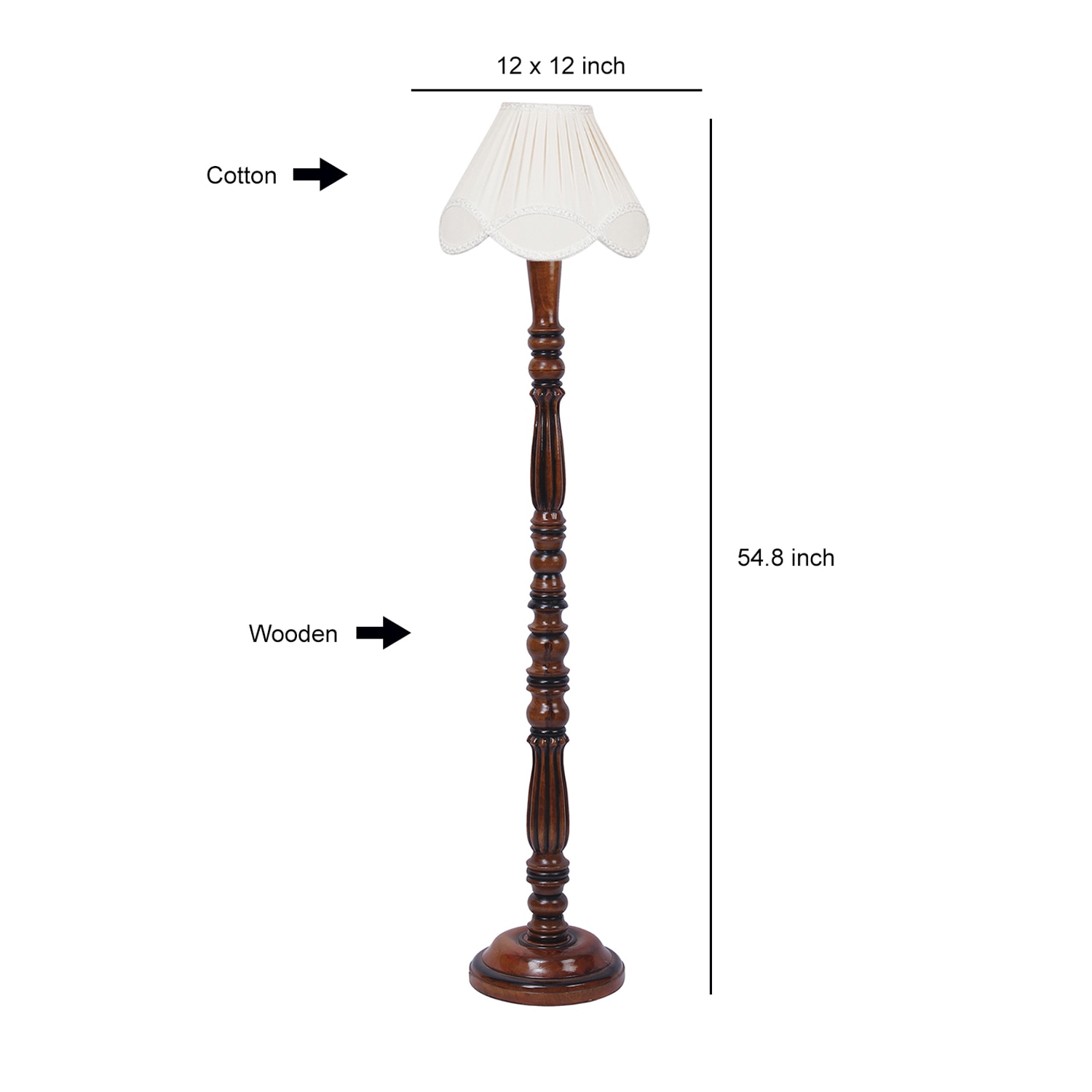 Devansh Wooden Floor Lamp