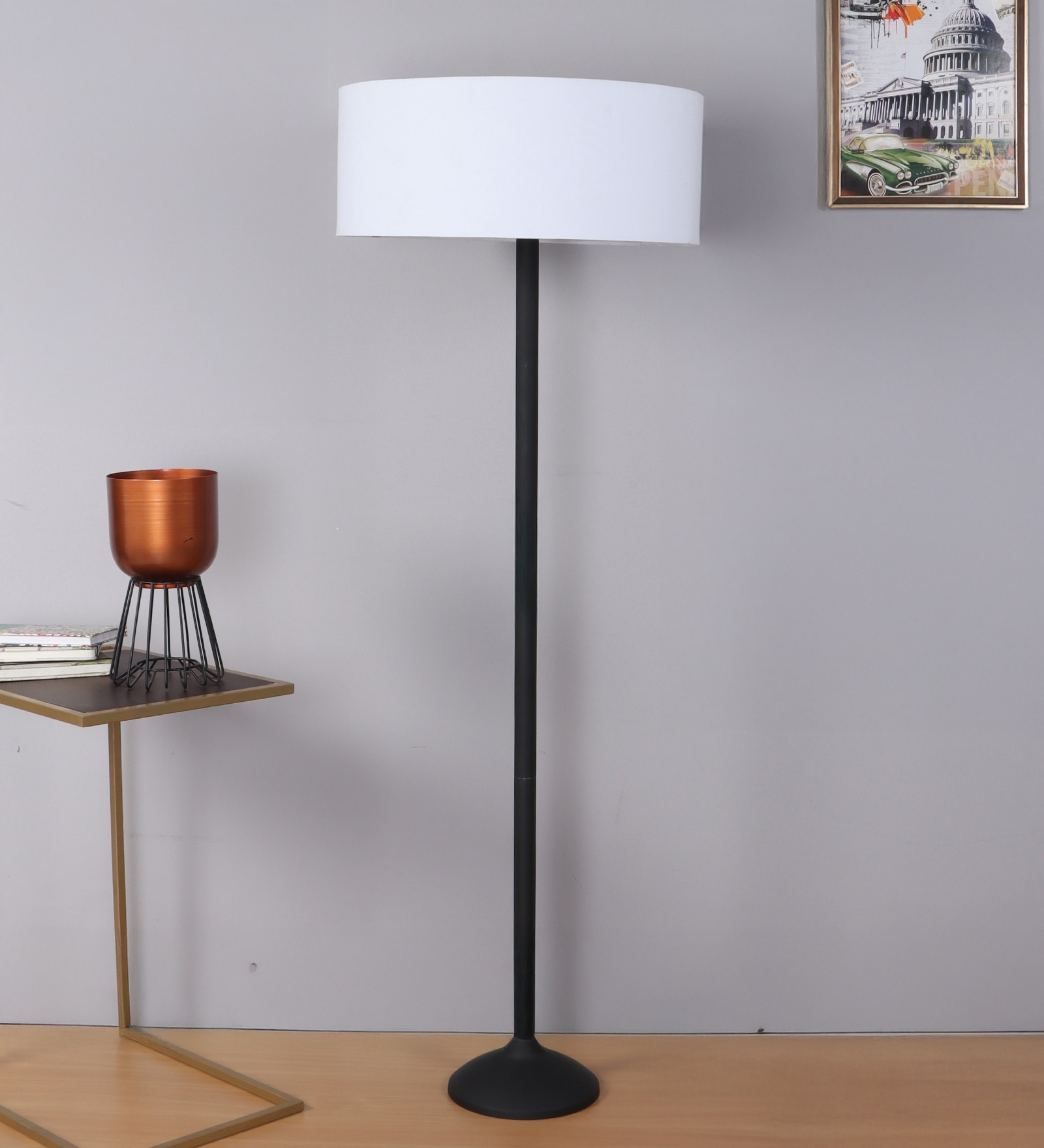 FZ DG Shade Floor Lamp in White Shade
