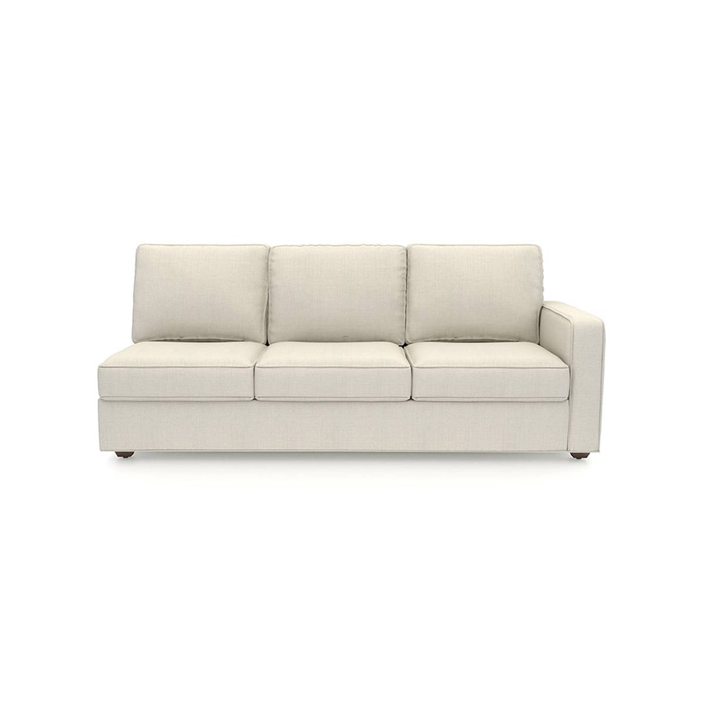 Apollo Compact Fabric Sectional Compact Sofa (Colour : Pearl, Cushion : Hard, Back Type : Regular, Seating Capacity : Left Aligned 3 Seater + Left Aligned Chaise)