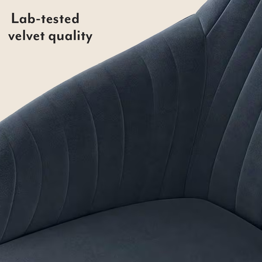 Rochelle Lounge Chair in Marengo Grey Velvet Colour