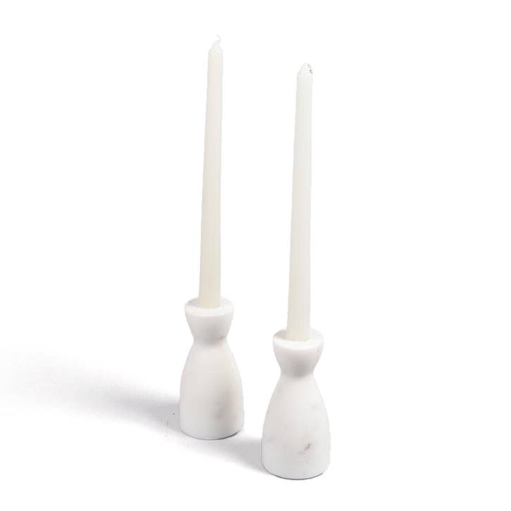 Turned Marble Candle stands -set of 2
