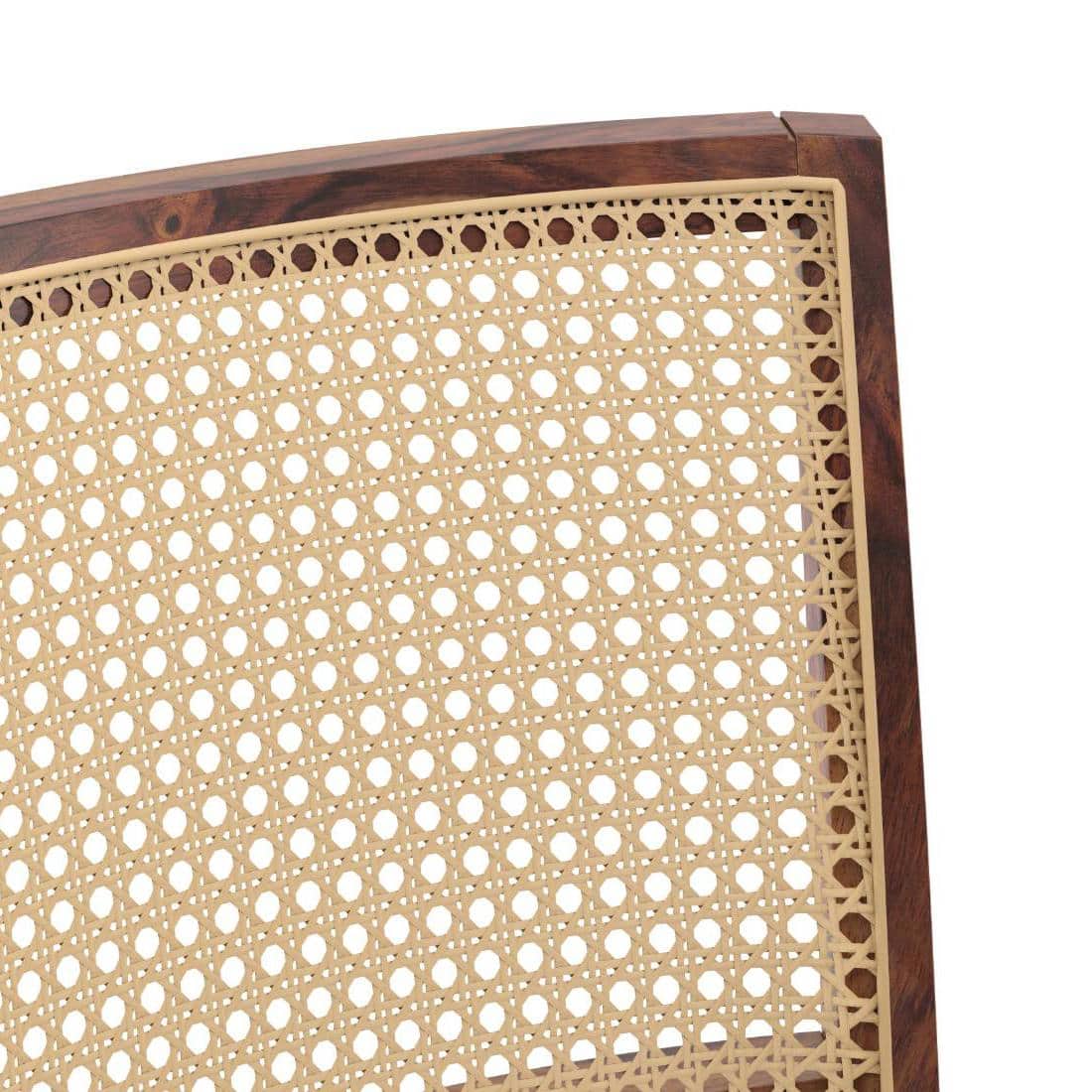 Argiro Solid Wood Dining Chair Set Of 2 In Teak Finish & Grey Colour